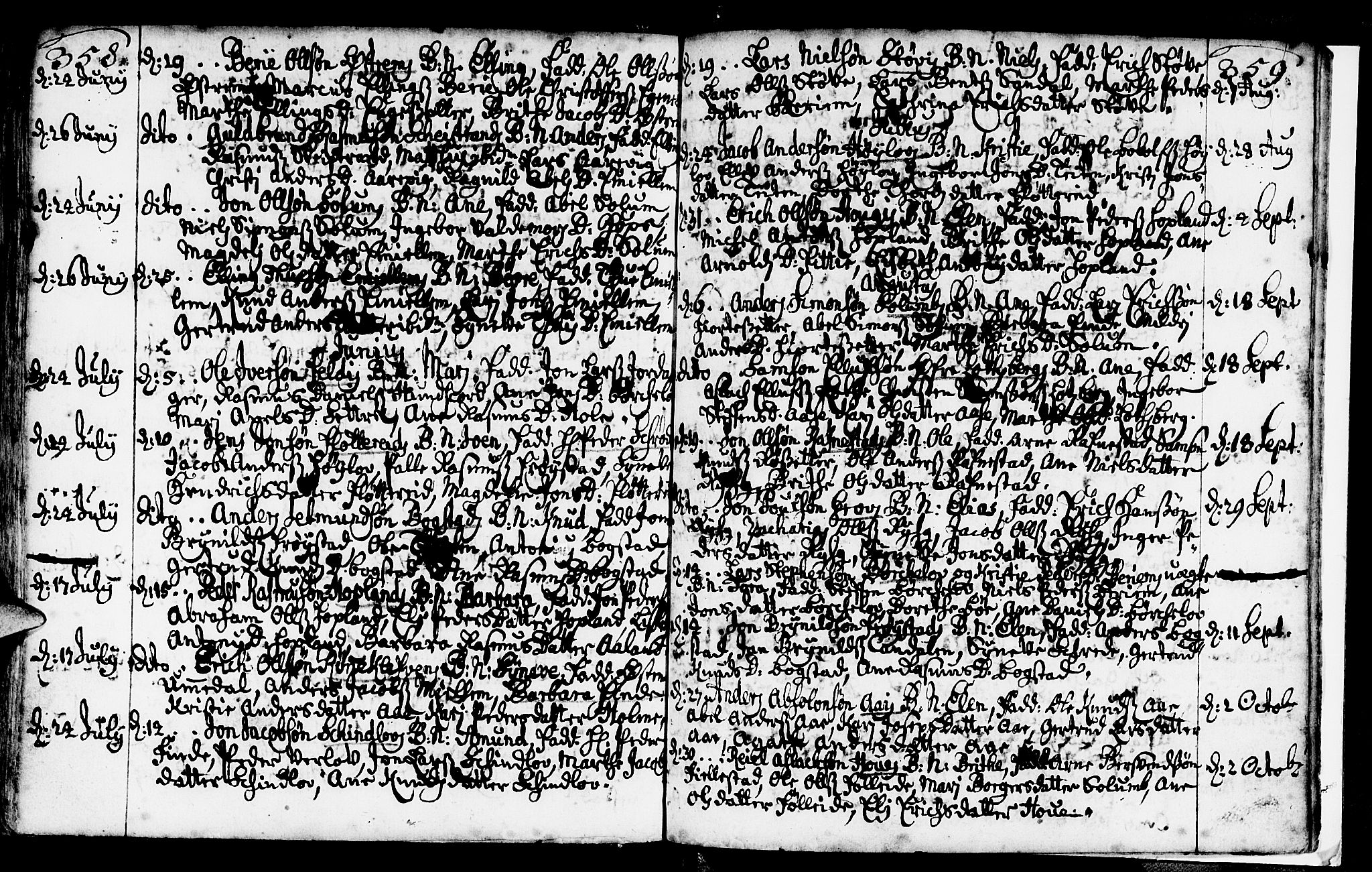 Gloppen sokneprestembete, SAB/A-80101/H/Haa/Haaa/L0002: Parish register (official) no. A 2, 1712-1735, p. 358-359