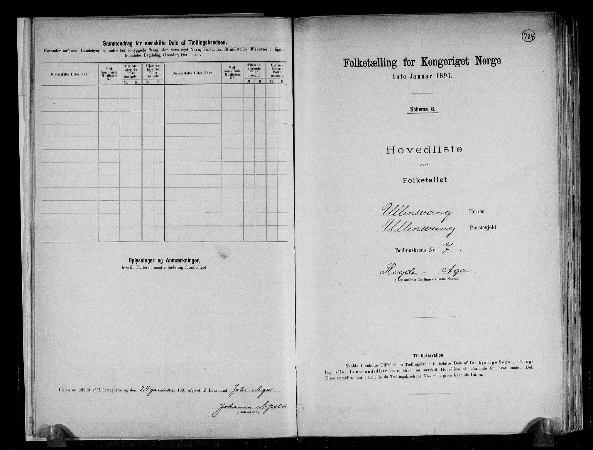 RA, 1891 census for 1230 Ullensvang, 1891, p. 20