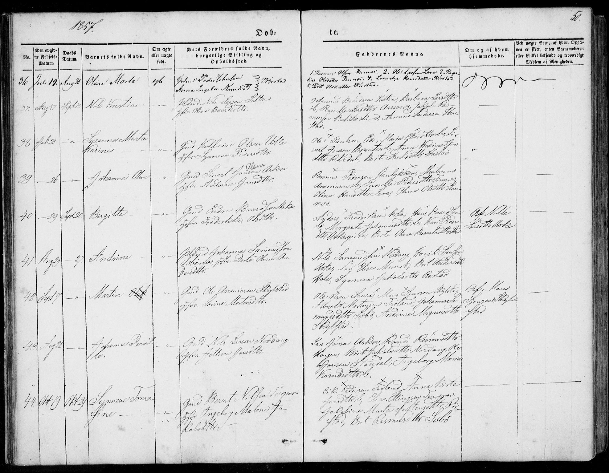 Ministerialprotokoller, klokkerbøker og fødselsregistre - Møre og Romsdal, AV/SAT-A-1454/515/L0209: Parish register (official) no. 515A05, 1847-1868, p. 50