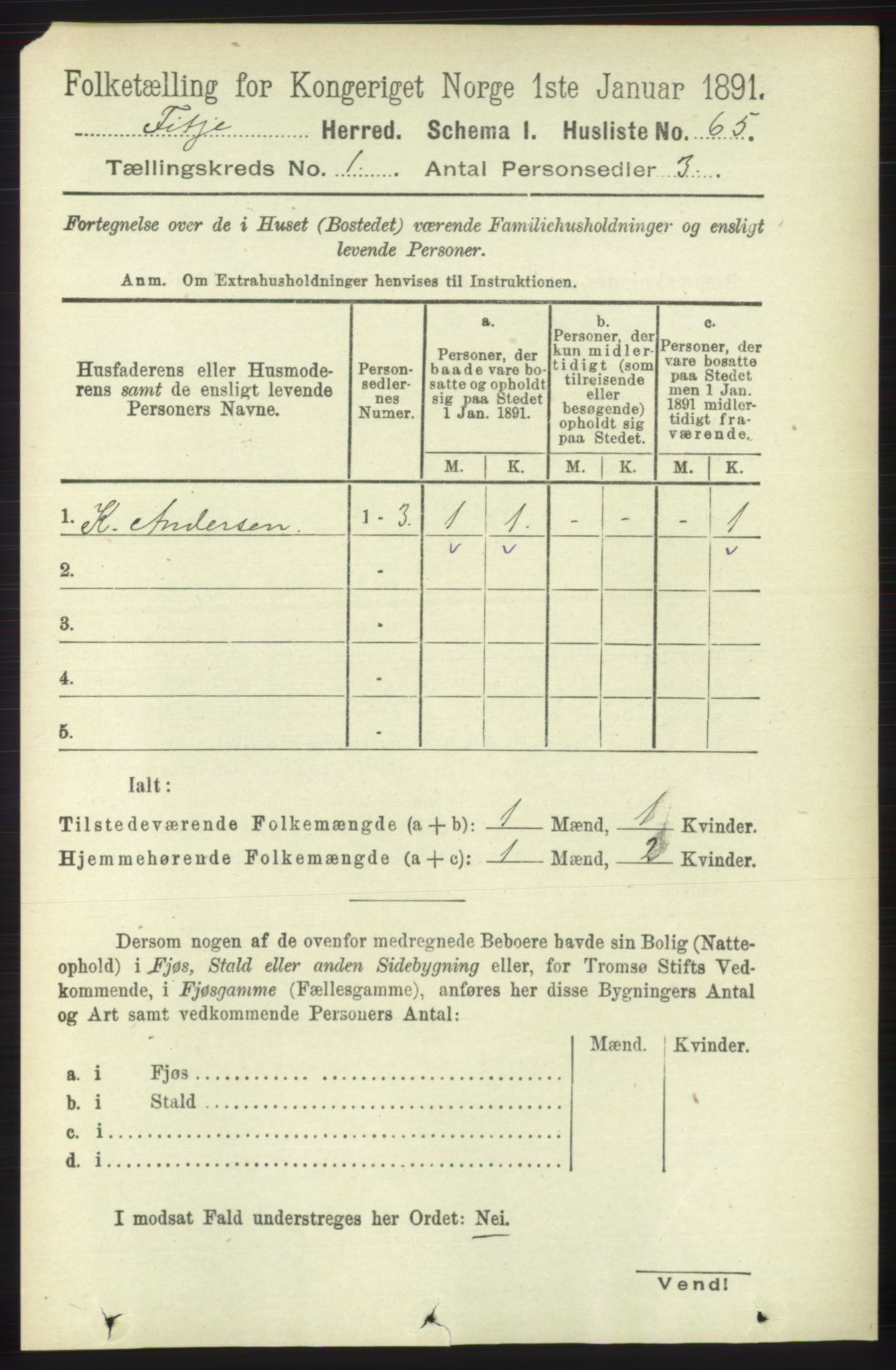 RA, 1891 census for 1222 Fitjar, 1891, p. 84