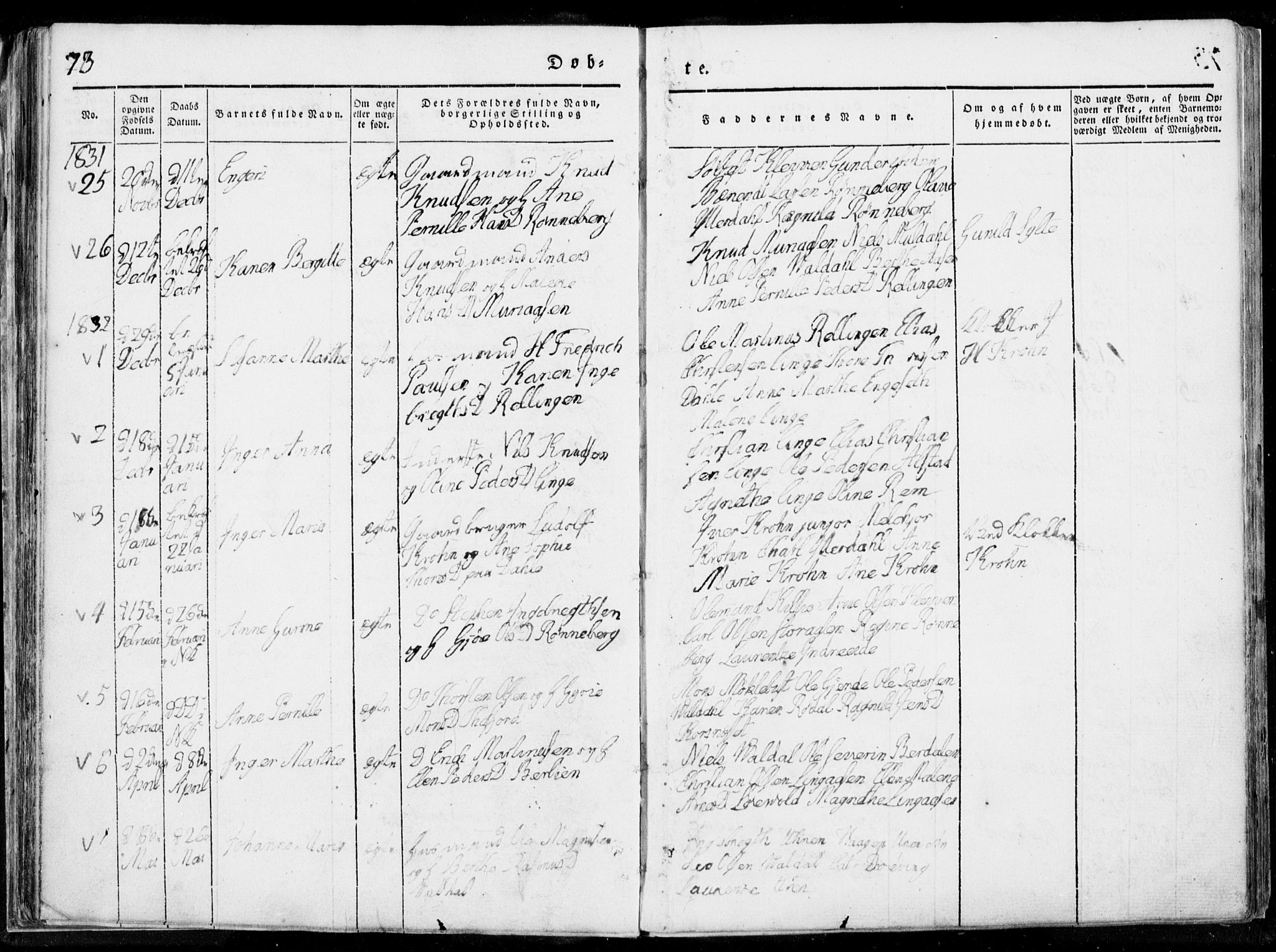 Ministerialprotokoller, klokkerbøker og fødselsregistre - Møre og Romsdal, SAT/A-1454/519/L0247: Parish register (official) no. 519A06, 1827-1846, p. 73