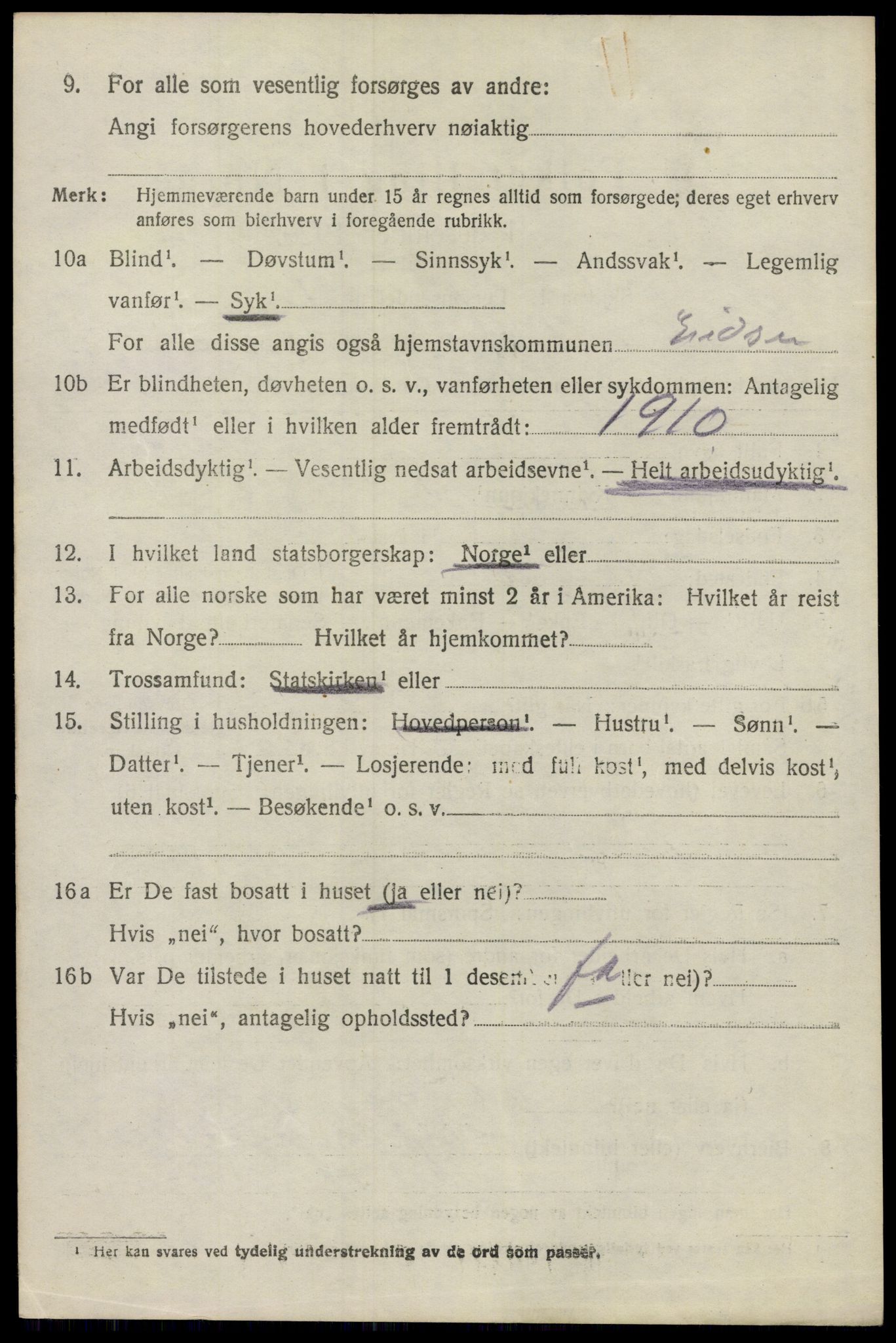 SAO, 1920 census for Eidsvoll, 1920, p. 19964