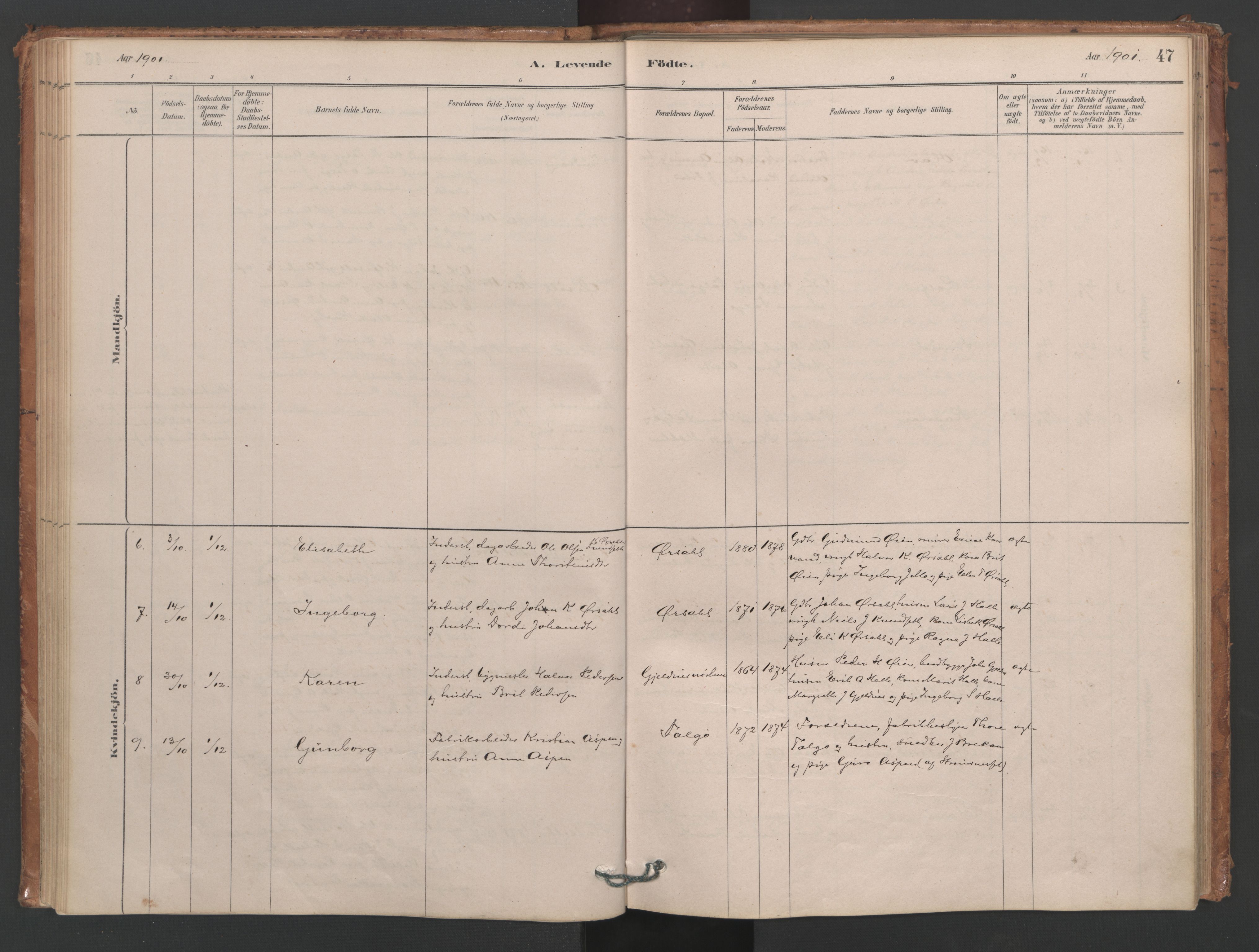 Ministerialprotokoller, klokkerbøker og fødselsregistre - Møre og Romsdal, AV/SAT-A-1454/593/L1034: Parish register (official) no. 593A01, 1879-1911, p. 47