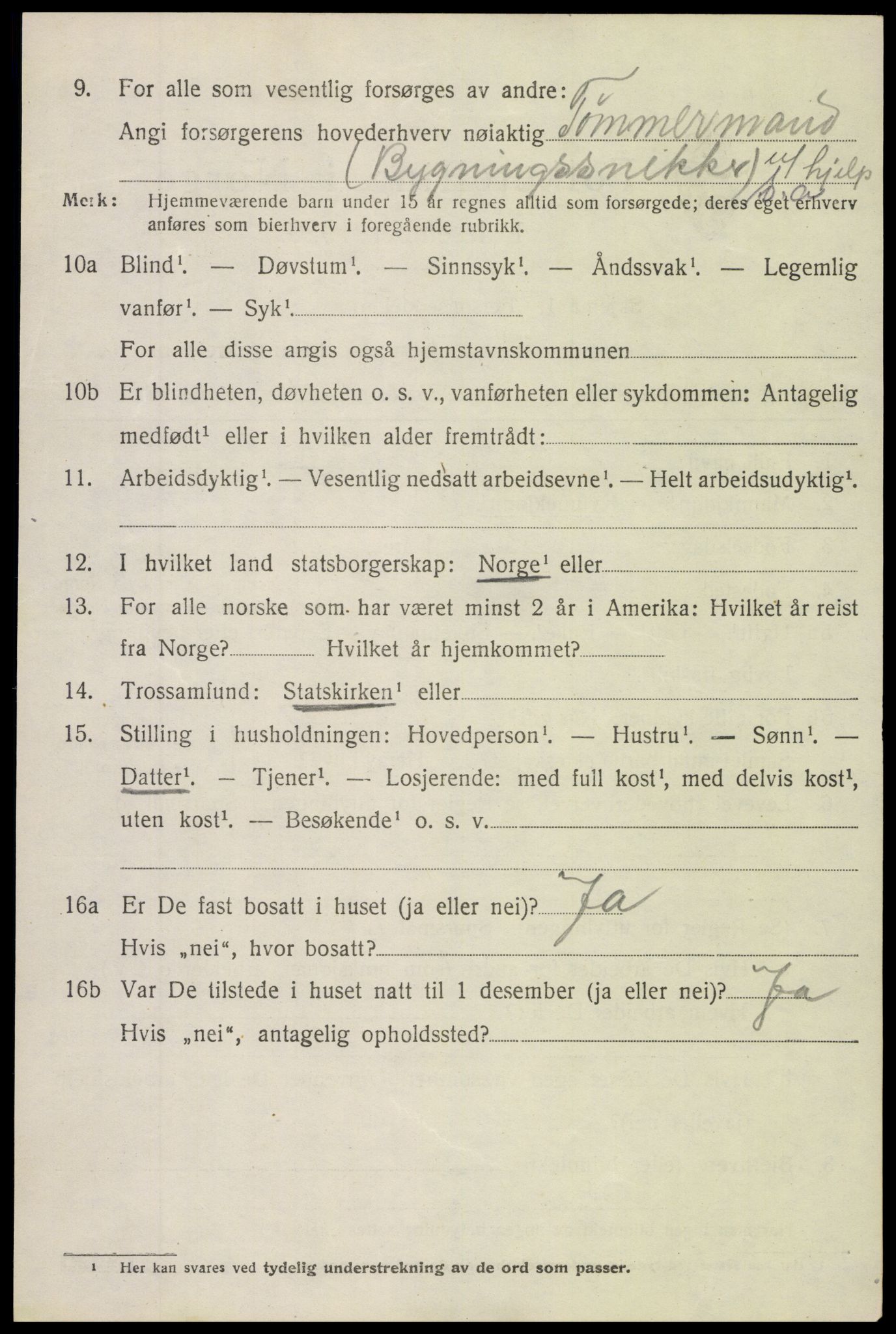 SAH, 1920 census for Torpa, 1920, p. 3750