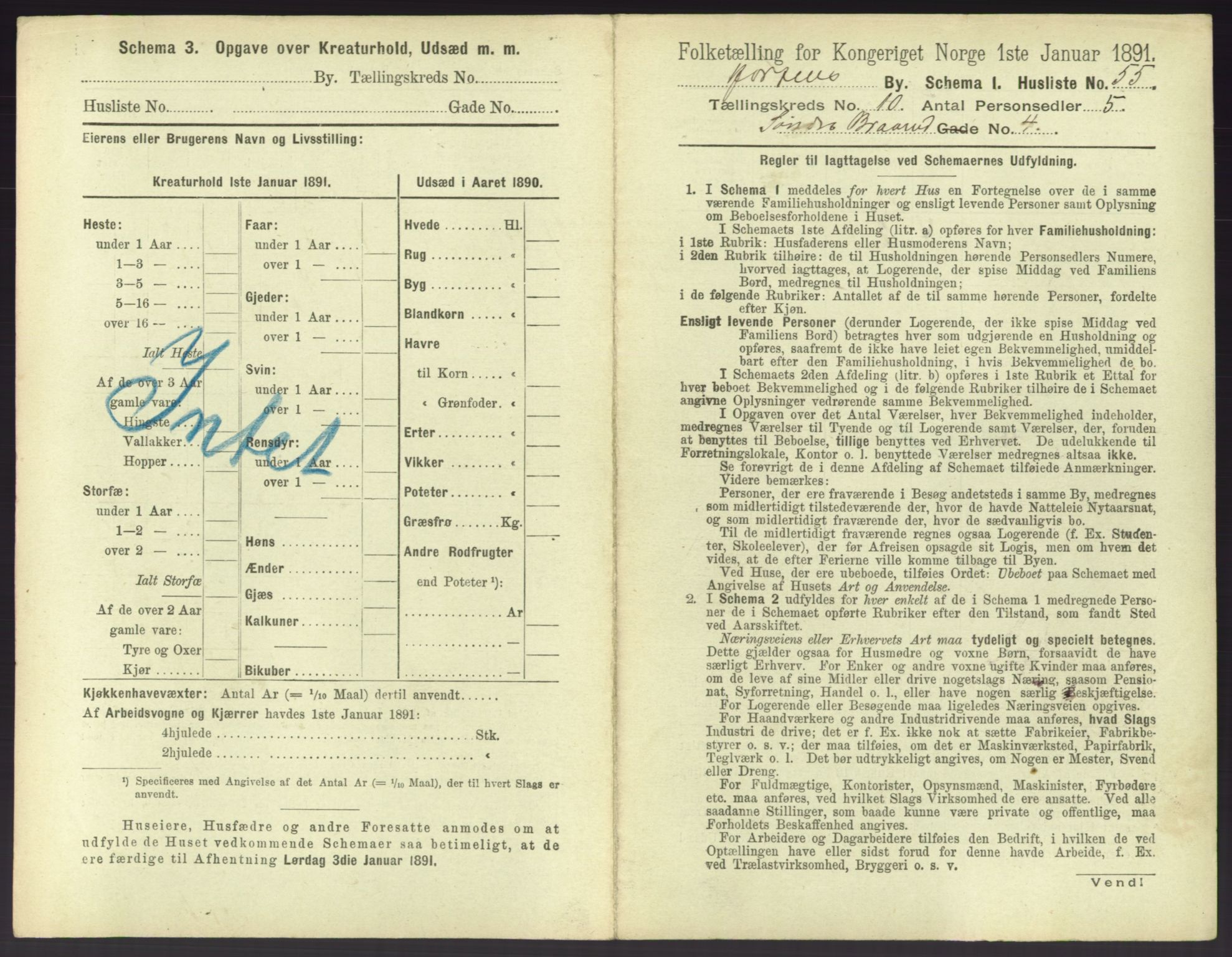 RA, 1891 census for 0703 Horten, 1891, p. 1153