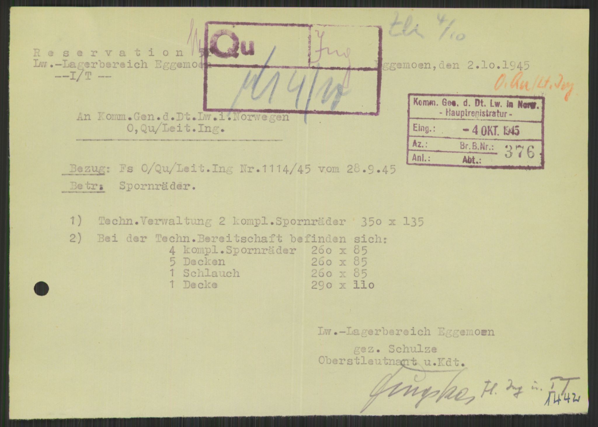 Deutscher Oberbefehlshaber Norwegen (DOBN), AV/RA-RAFA-2197/D/Di/L0066: AOK 20/WBN-DOBN Luftwaffe/Komm G. d.Dt.Lw. in Norwegen, 1945, p. 843