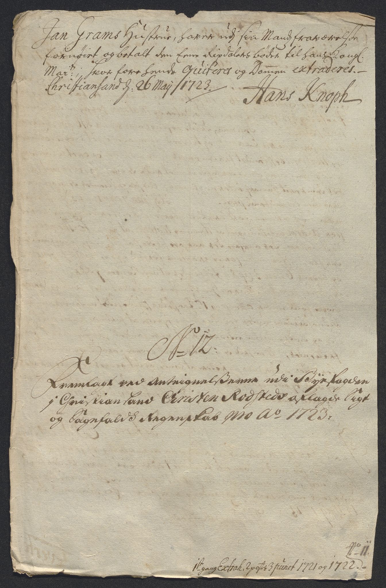 Rentekammeret inntil 1814, Reviderte regnskaper, Byregnskaper, AV/RA-EA-4066/R/Rm/L0286: [M19] Sikt og sakefall, 1719-1727, p. 273