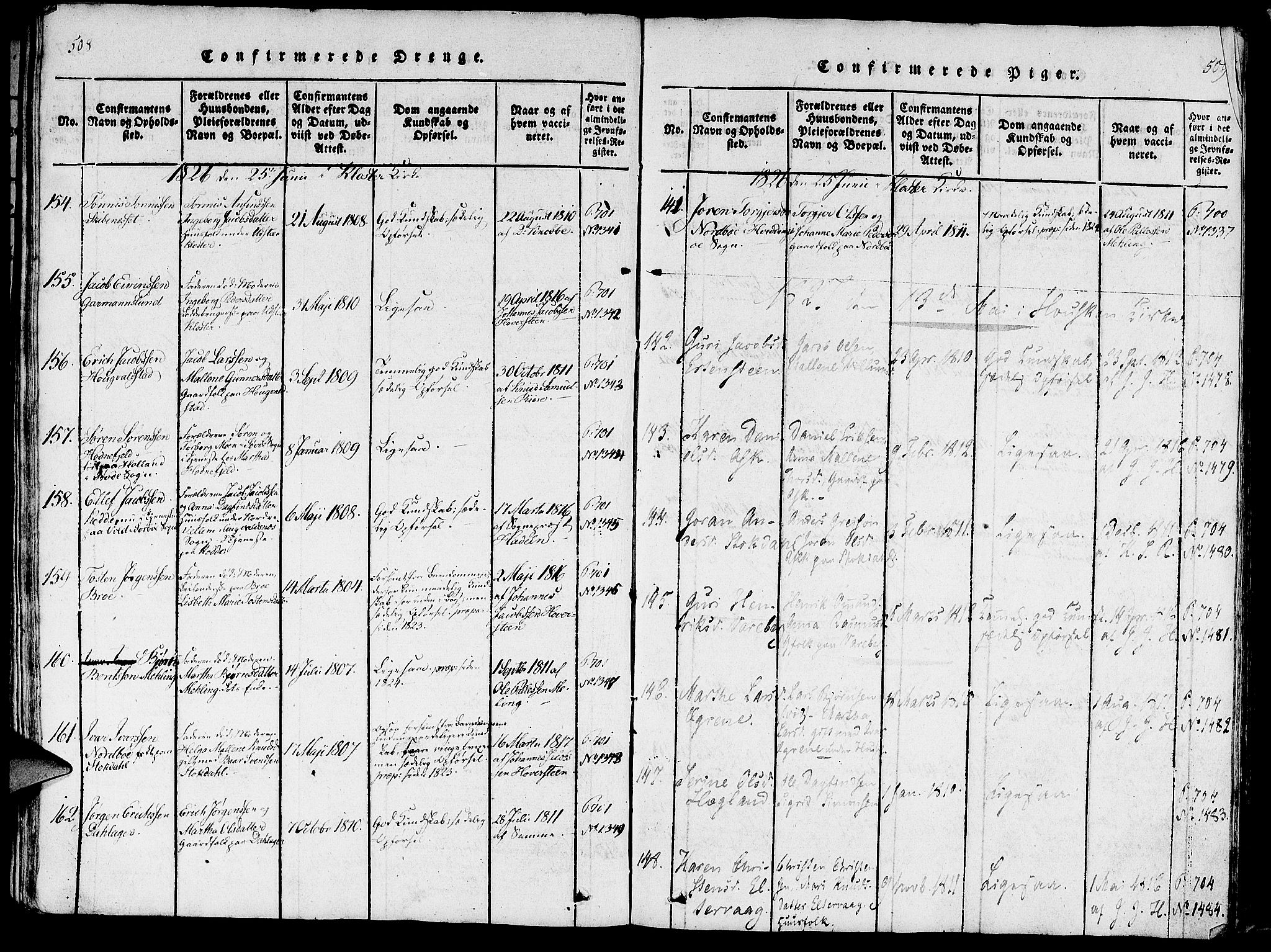 Rennesøy sokneprestkontor, SAST/A -101827/H/Ha/Haa/L0004: Parish register (official) no. A 4, 1816-1837, p. 508-509
