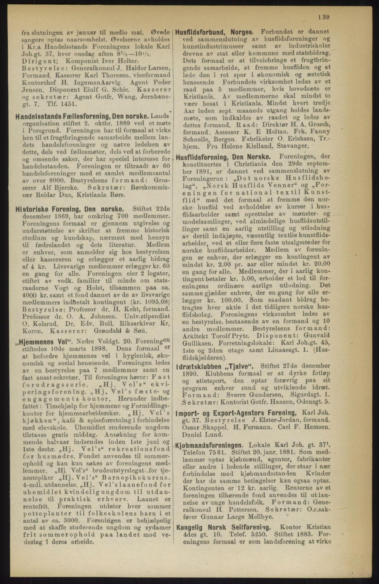 Kristiania/Oslo adressebok, PUBL/-, 1914, p. 139