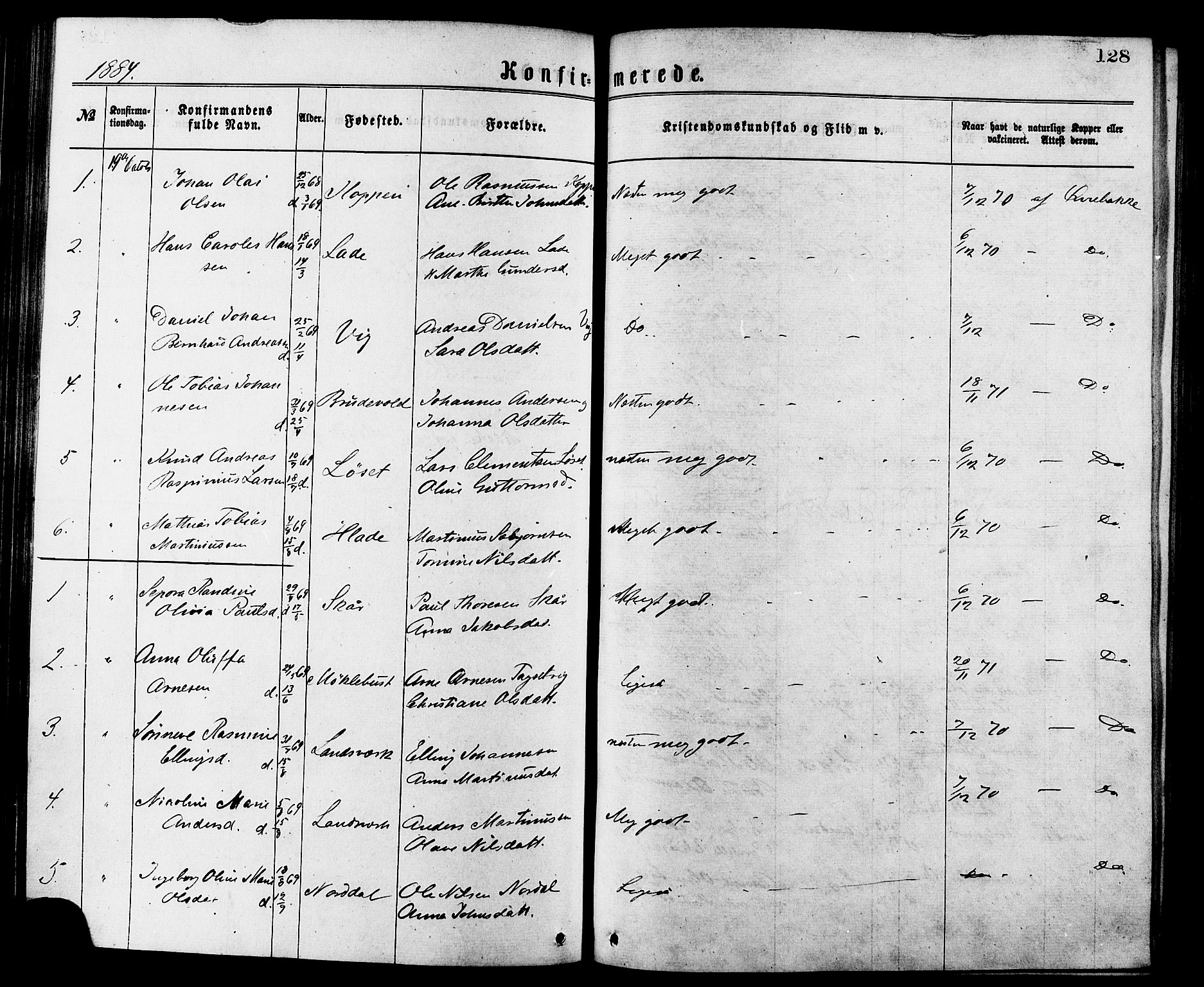 Ministerialprotokoller, klokkerbøker og fødselsregistre - Møre og Romsdal, SAT/A-1454/502/L0024: Parish register (official) no. 502A02, 1873-1884, p. 128