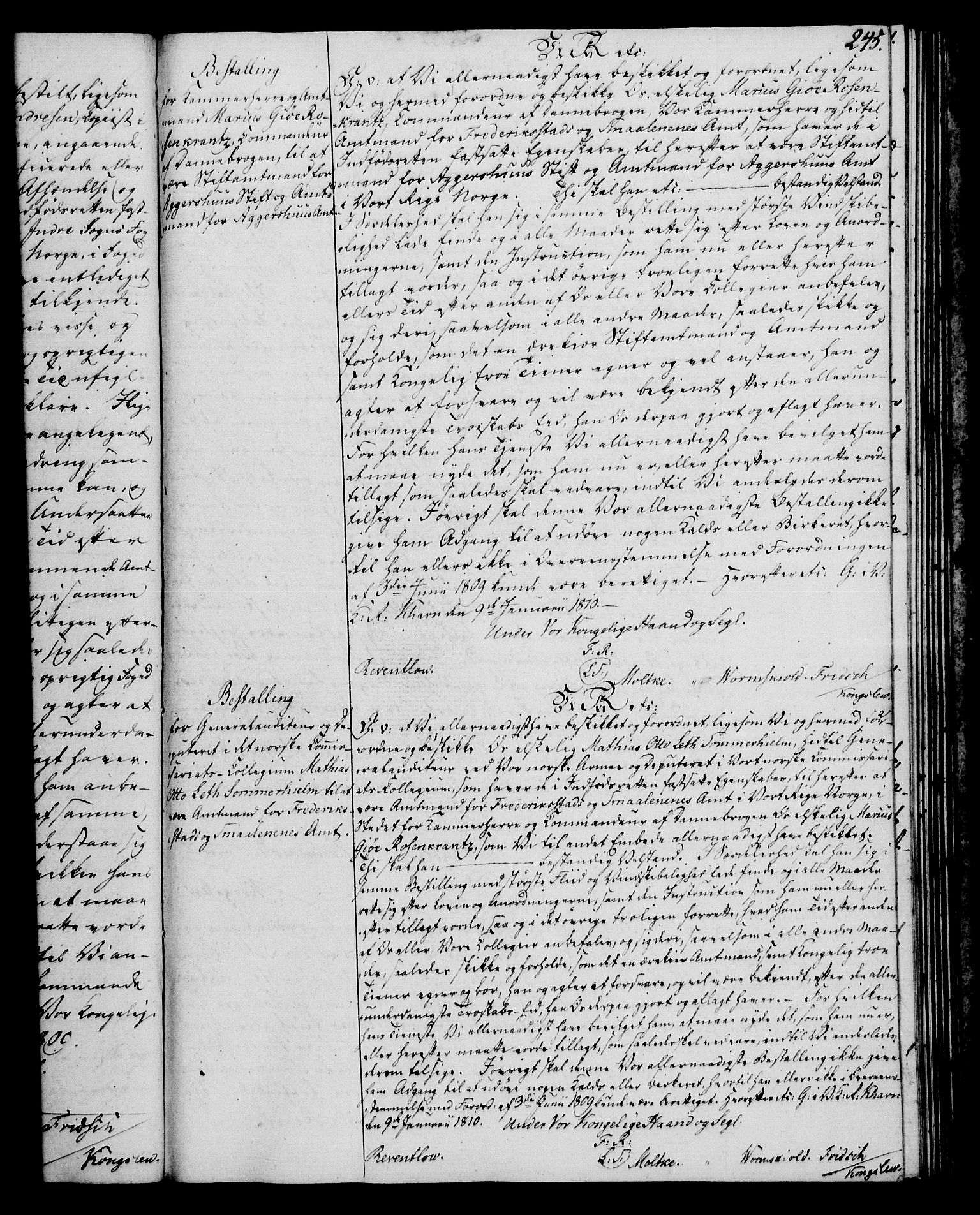 Rentekammeret, Kammerkanselliet, RA/EA-3111/G/Gg/Gge/L0006: Norsk bestallingsprotokoll med register (merket RK 53.30), 1773-1814, p. 245