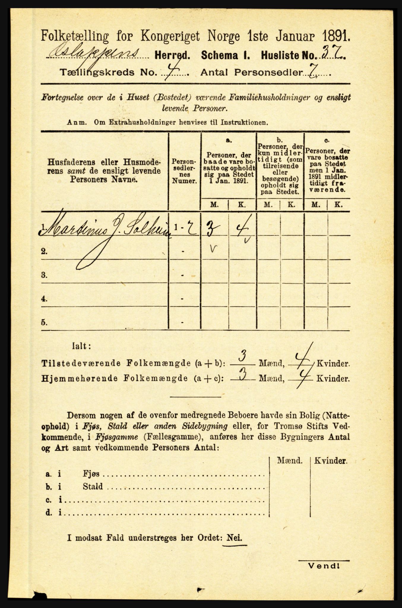 RA, 1891 census for 1445 Gloppen, 1891, p. 1673