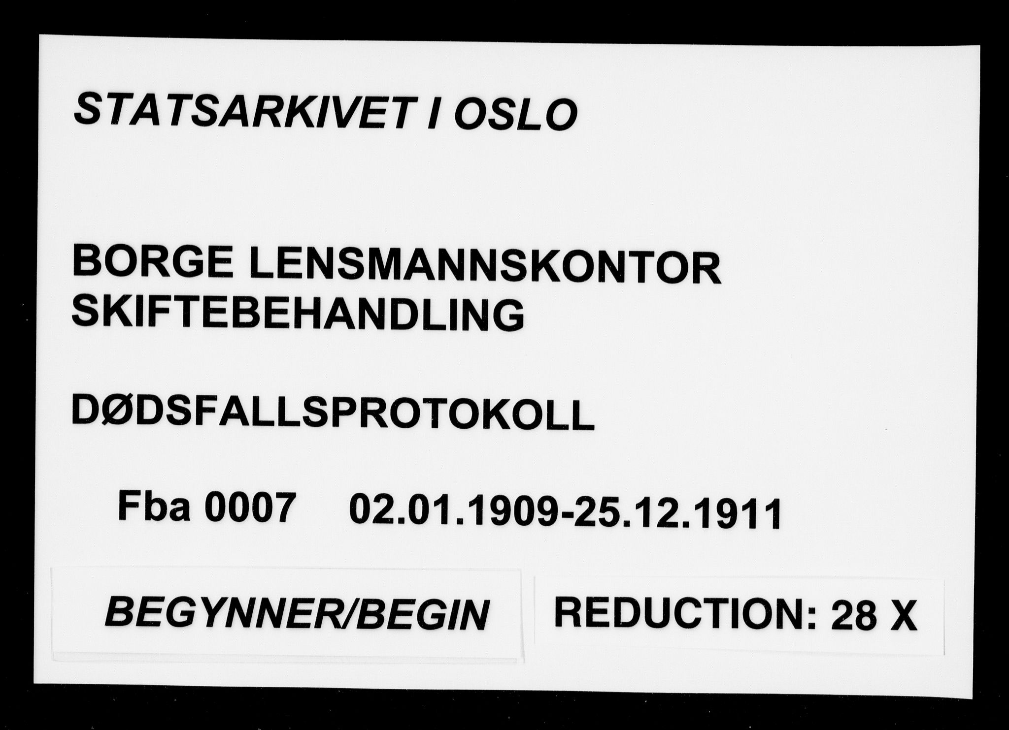 Borge i Østfold  lensmannskontor, SAO/A-10176/H/Ha/Haa/L0007: Dødsfallsprotokoll, 1909-1911