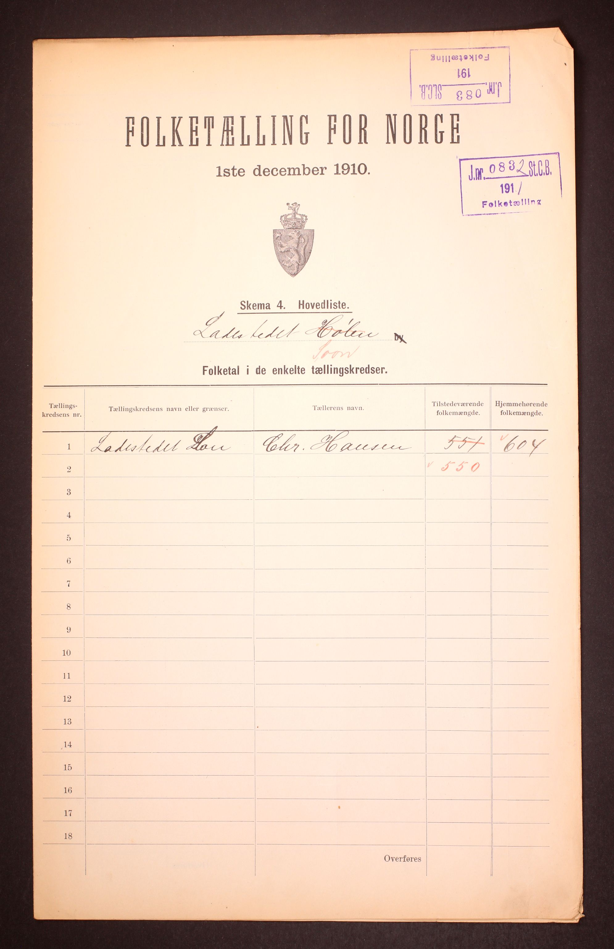 RA, 1910 census for Son, 1910, p. 2