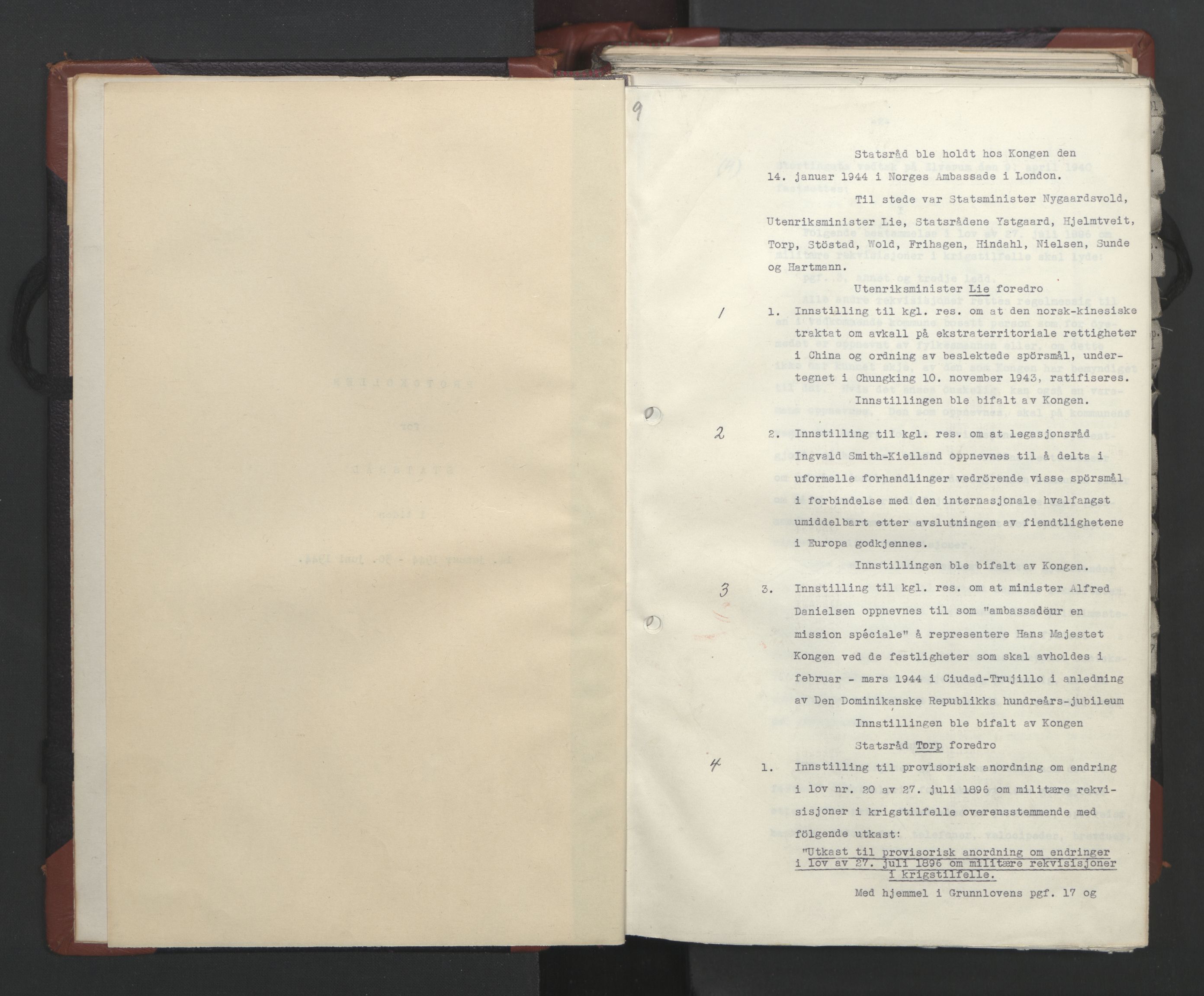 Statsrådssekretariatet, RA/S-1001/A/Ac/L0124: Kgl. res. 14/1-30/6, 1944, p. 4