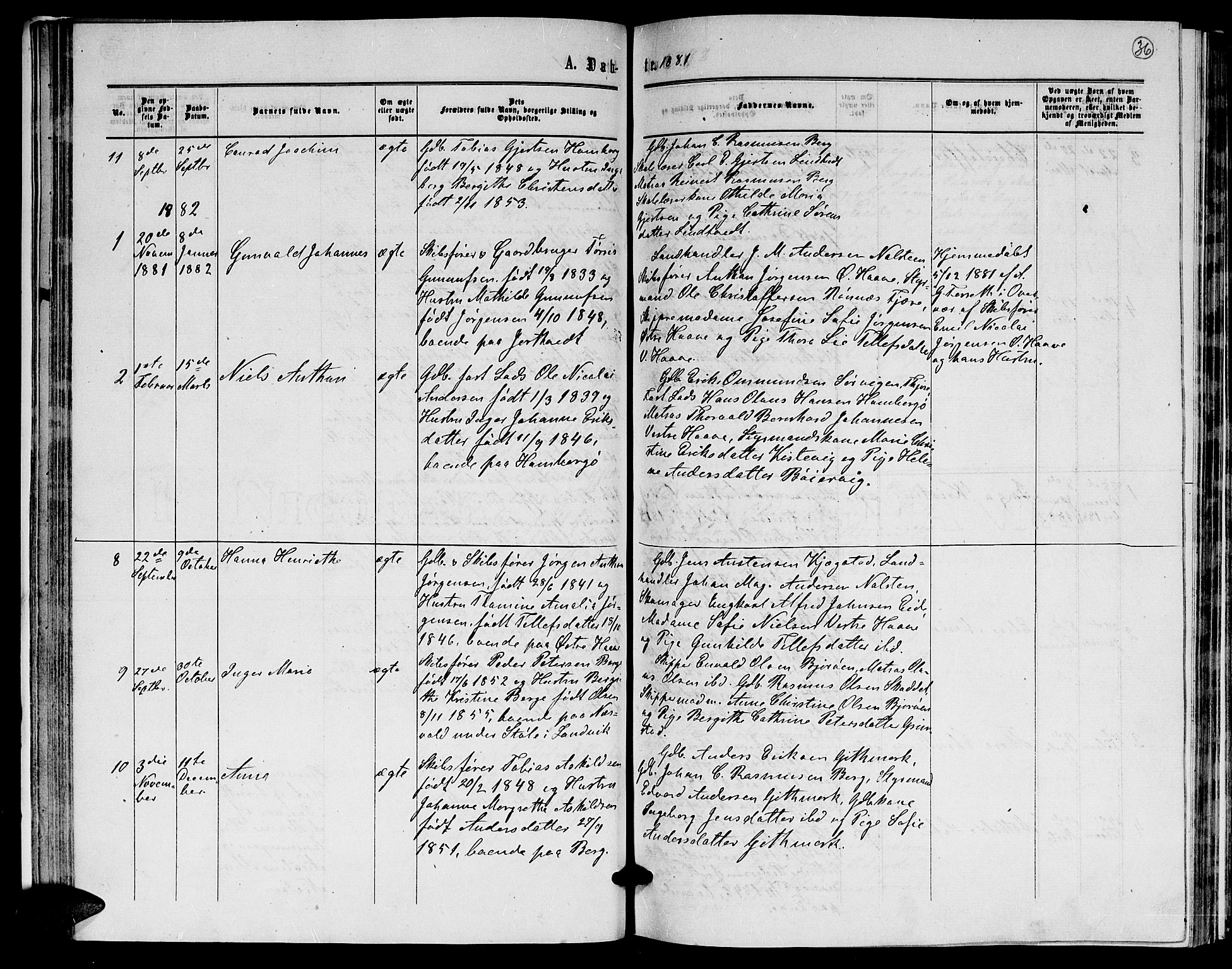 Hommedal sokneprestkontor, AV/SAK-1111-0023/F/Fb/Fba/L0003: Parish register (copy) no. B 3, 1863-1884, p. 36