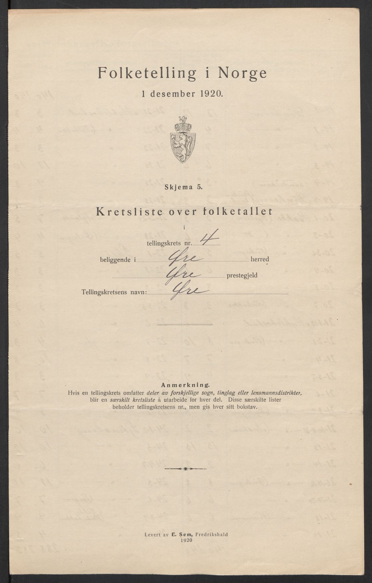 SAT, 1920 census for Øre, 1920, p. 16