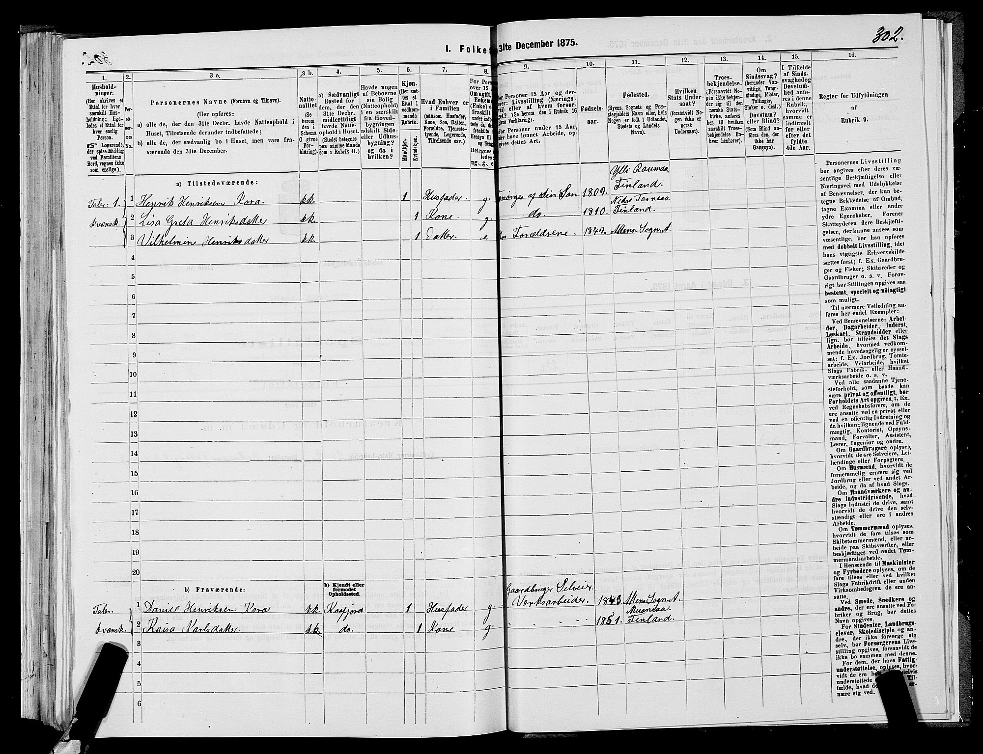 SATØ, 1875 census for 2012P Alta, 1875, p. 2302