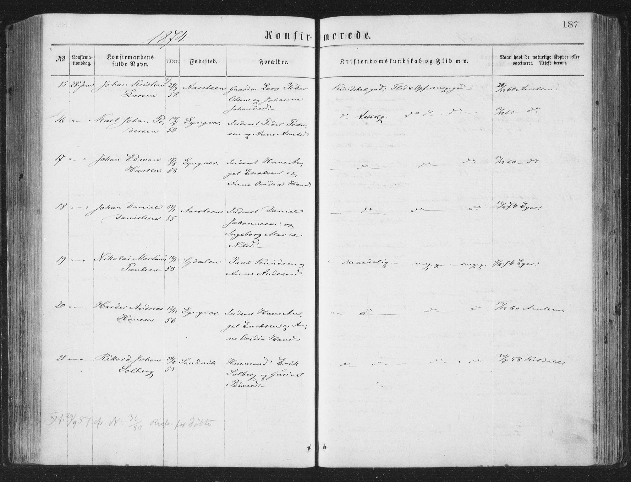 Ministerialprotokoller, klokkerbøker og fødselsregistre - Nordland, AV/SAT-A-1459/874/L1057: Parish register (official) no. 874A01, 1866-1877, p. 187