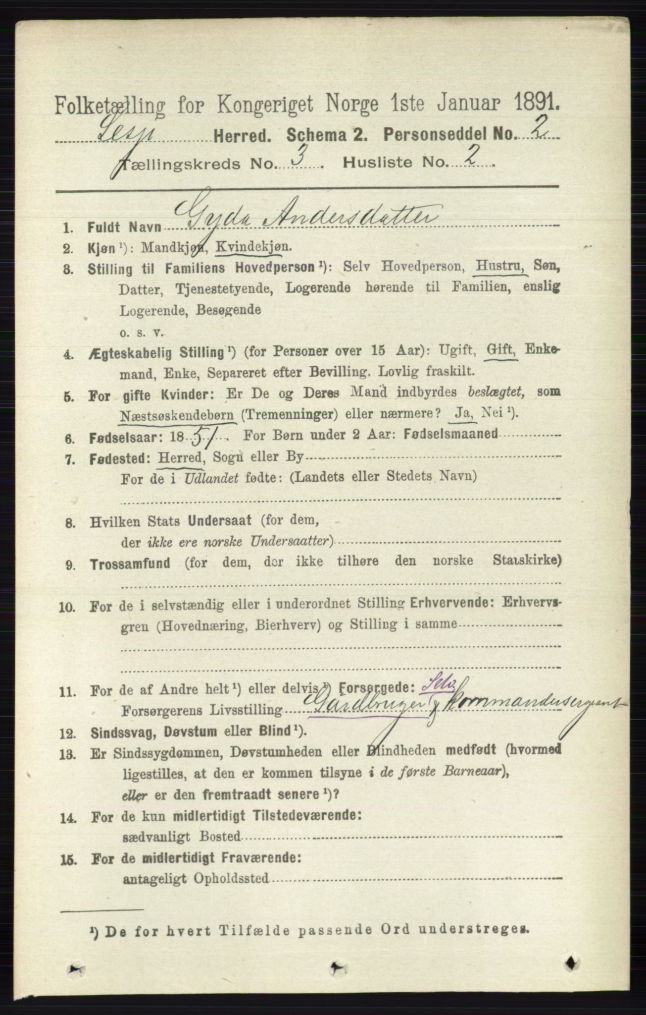 RA, 1891 census for 0512 Lesja, 1891, p. 636