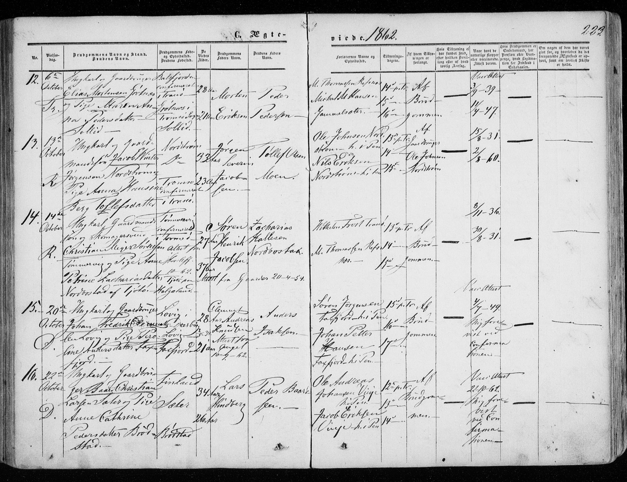 Tranøy sokneprestkontor, SATØ/S-1313/I/Ia/Iaa/L0007kirke: Parish register (official) no. 7, 1856-1866, p. 223