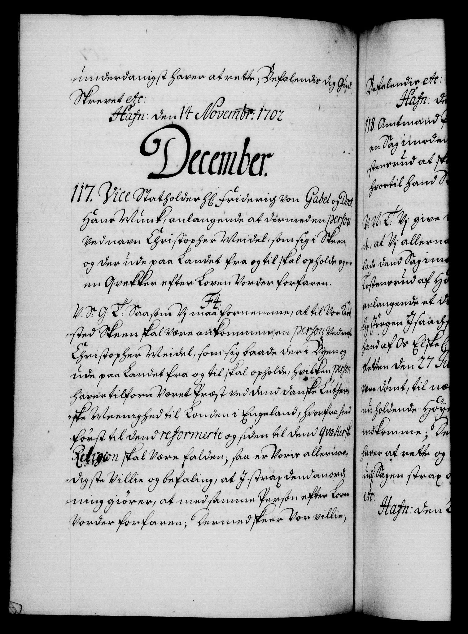 Danske Kanselli 1572-1799, RA/EA-3023/F/Fc/Fca/Fcab/L0016: Norske tegnelser, 1699-1703, p. 407b