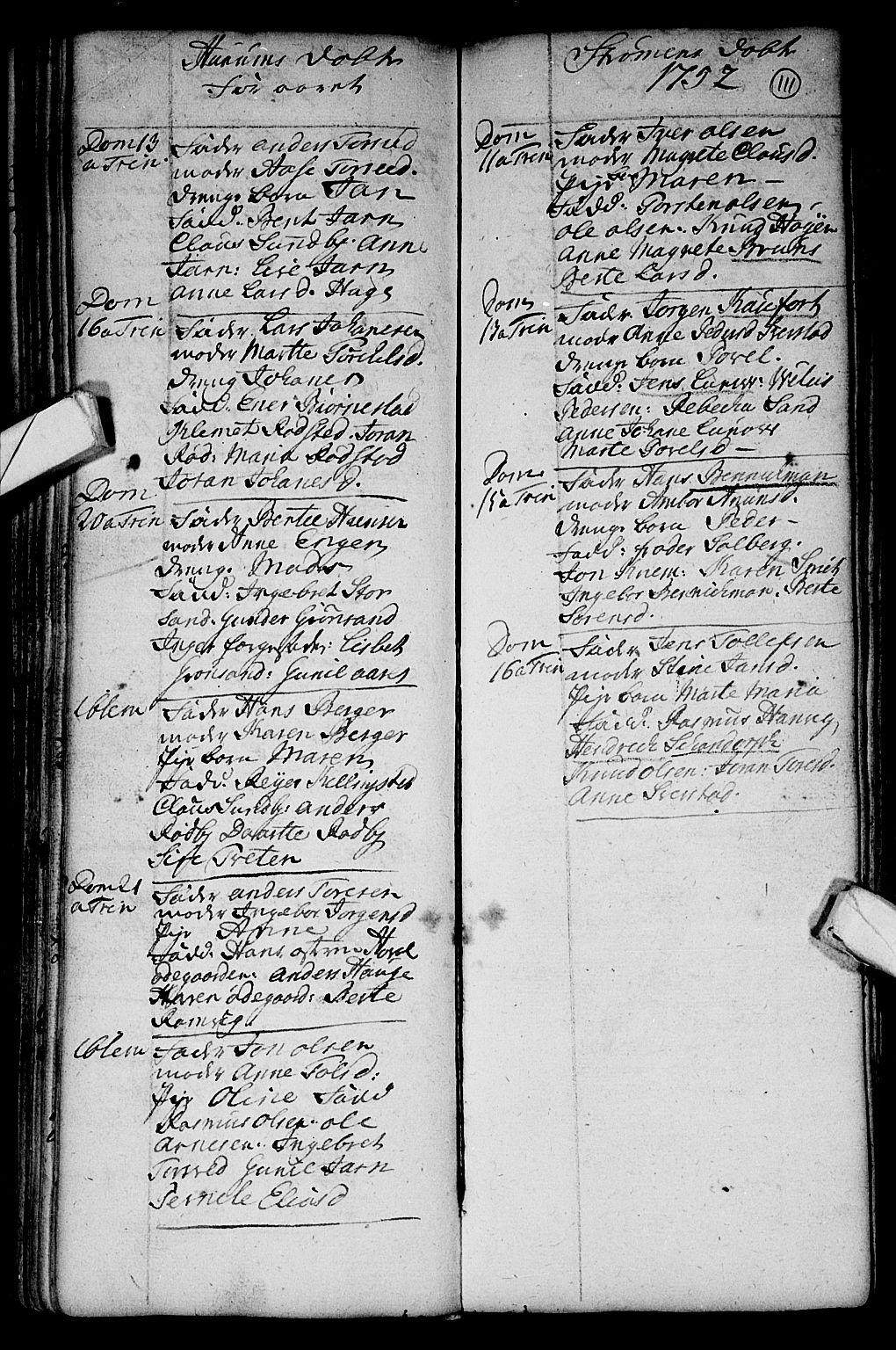 Hurum kirkebøker, AV/SAKO-A-229/F/Fa/L0002: Parish register (official) no. 2, 1733-1757, p. 111