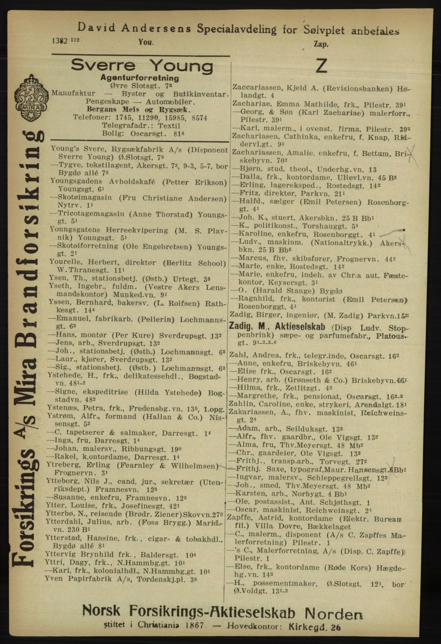 Kristiania/Oslo adressebok, PUBL/-, 1918, p. 1519