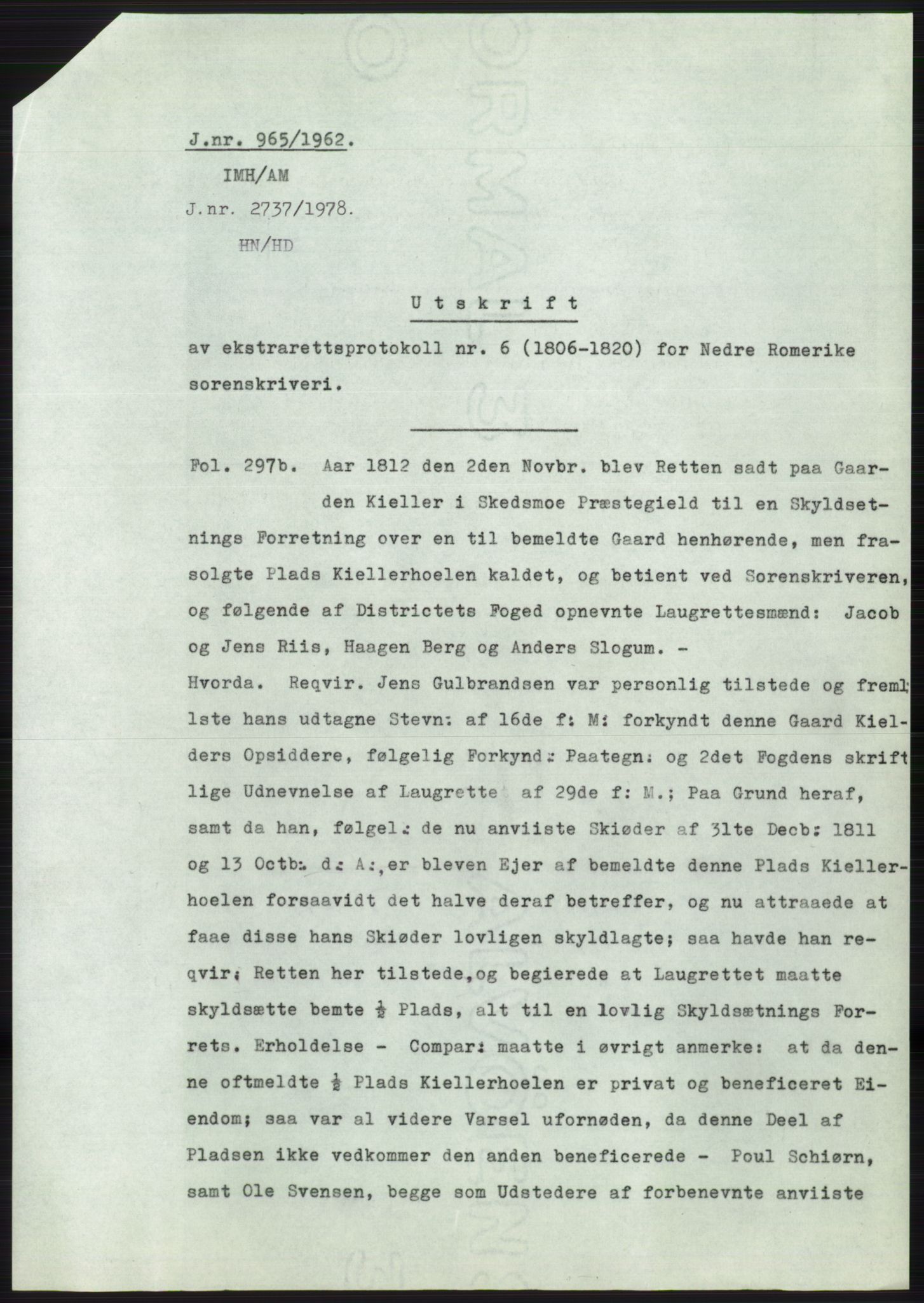 Statsarkivet i Oslo, AV/SAO-A-10621/Z/Zd/L0016: Avskrifter, j.nr 706-1878/1962, 1962, p. 130