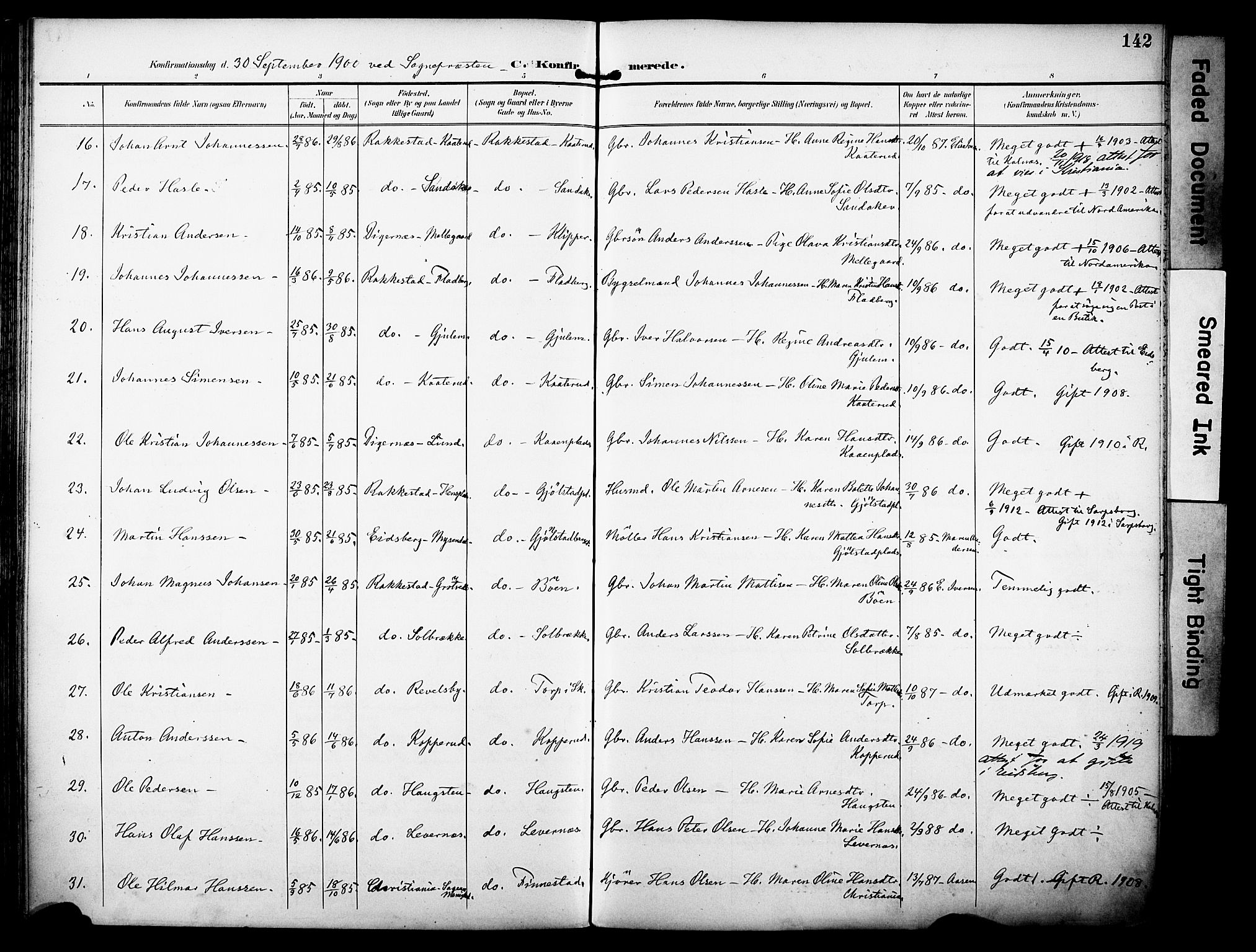 Rakkestad prestekontor Kirkebøker, AV/SAO-A-2008/F/Fa/L0013: Parish register (official) no. I 13, 1894-1908, p. 142