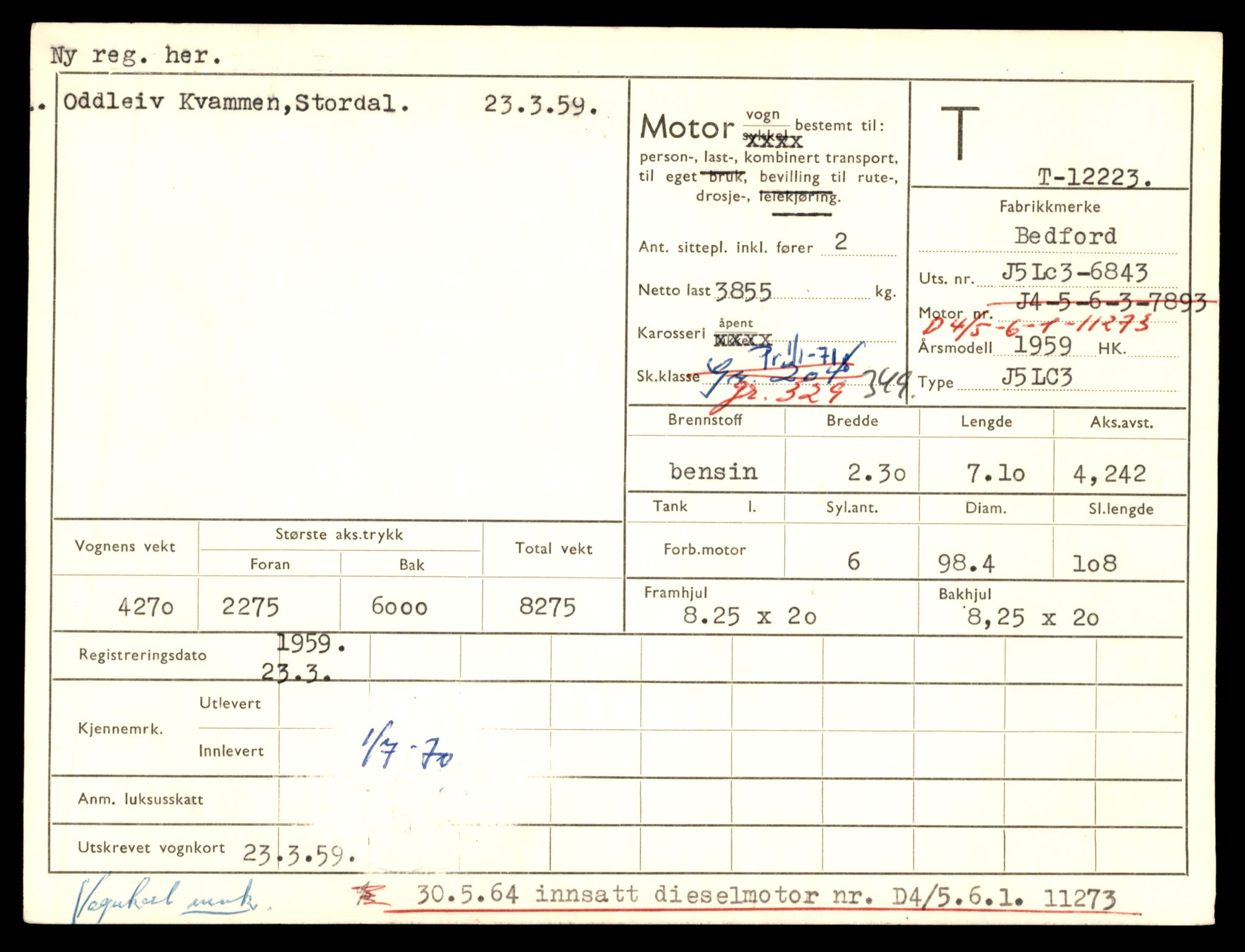 Møre og Romsdal vegkontor - Ålesund trafikkstasjon, AV/SAT-A-4099/F/Fe/L0033: Registreringskort for kjøretøy T 12151 - T 12474, 1927-1998, p. 1877