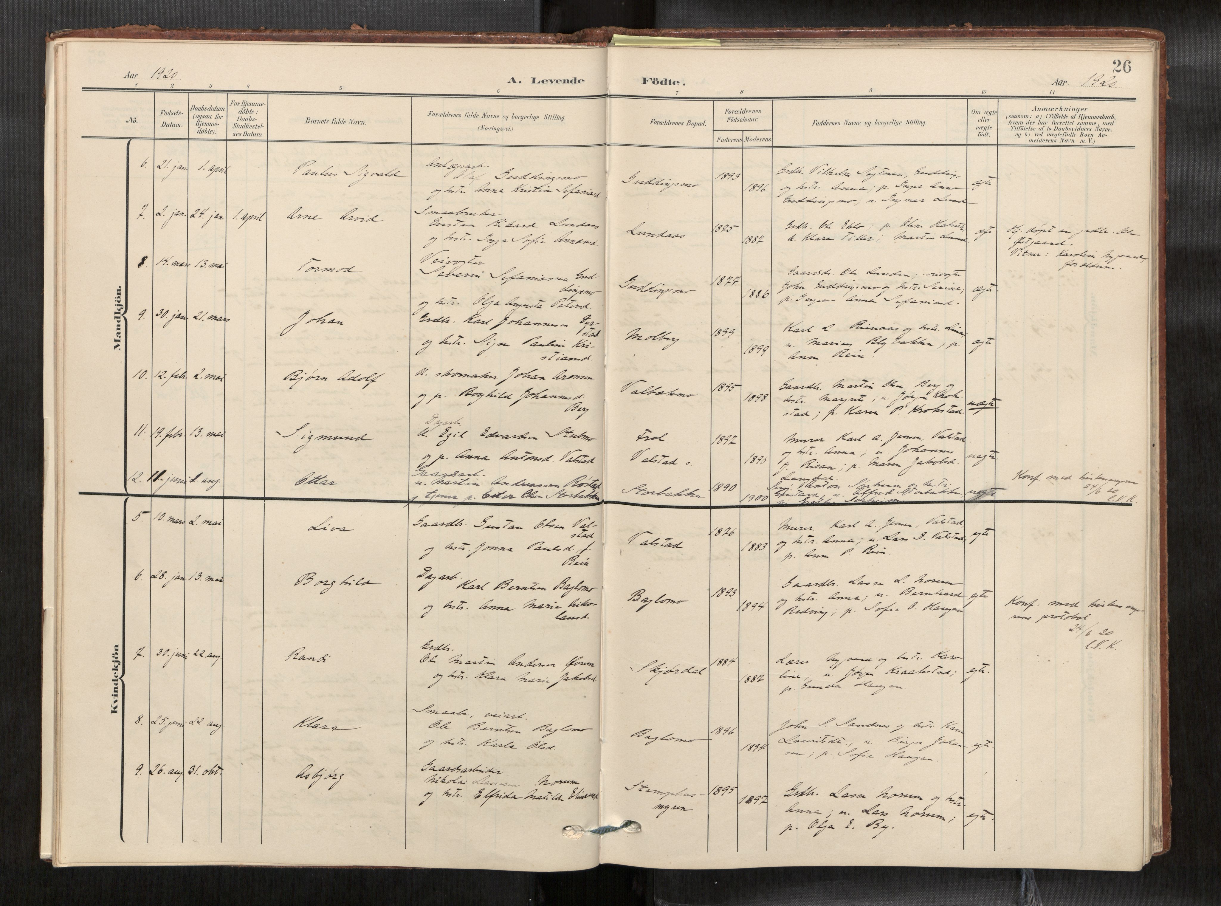 Verdal sokneprestkontor, AV/SAT-A-1156/2/H/Haa/L0003: Parish register (official) no. 3, 1907-1921, p. 26