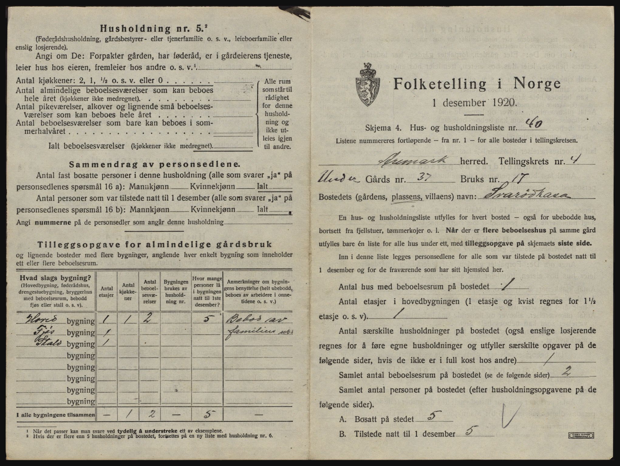 SAO, 1920 census for Aremark, 1920, p. 557