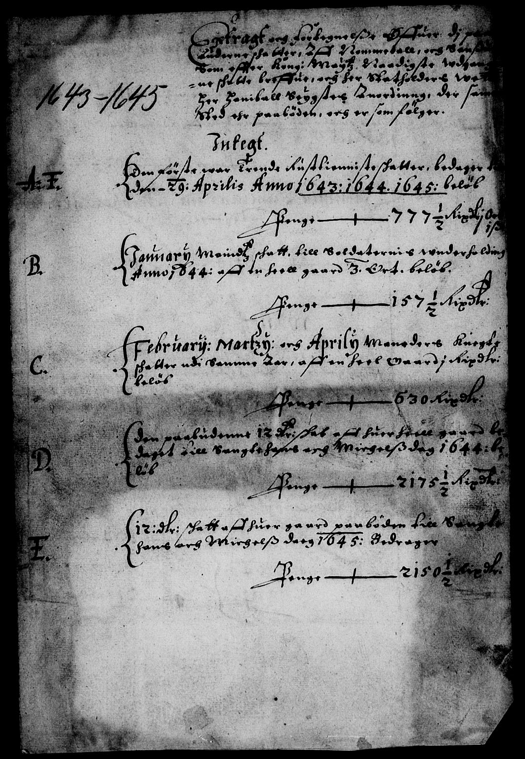 Rentekammeret inntil 1814, Reviderte regnskaper, Lensregnskaper, AV/RA-EA-5023/R/Rb/Rbn/L0003: Numedal og Sandsvær len, 1643-1648