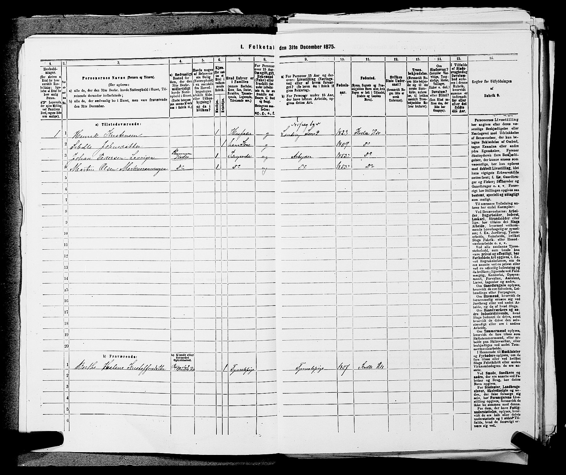 SAKO, 1875 census for 0727P Hedrum, 1875, p. 845