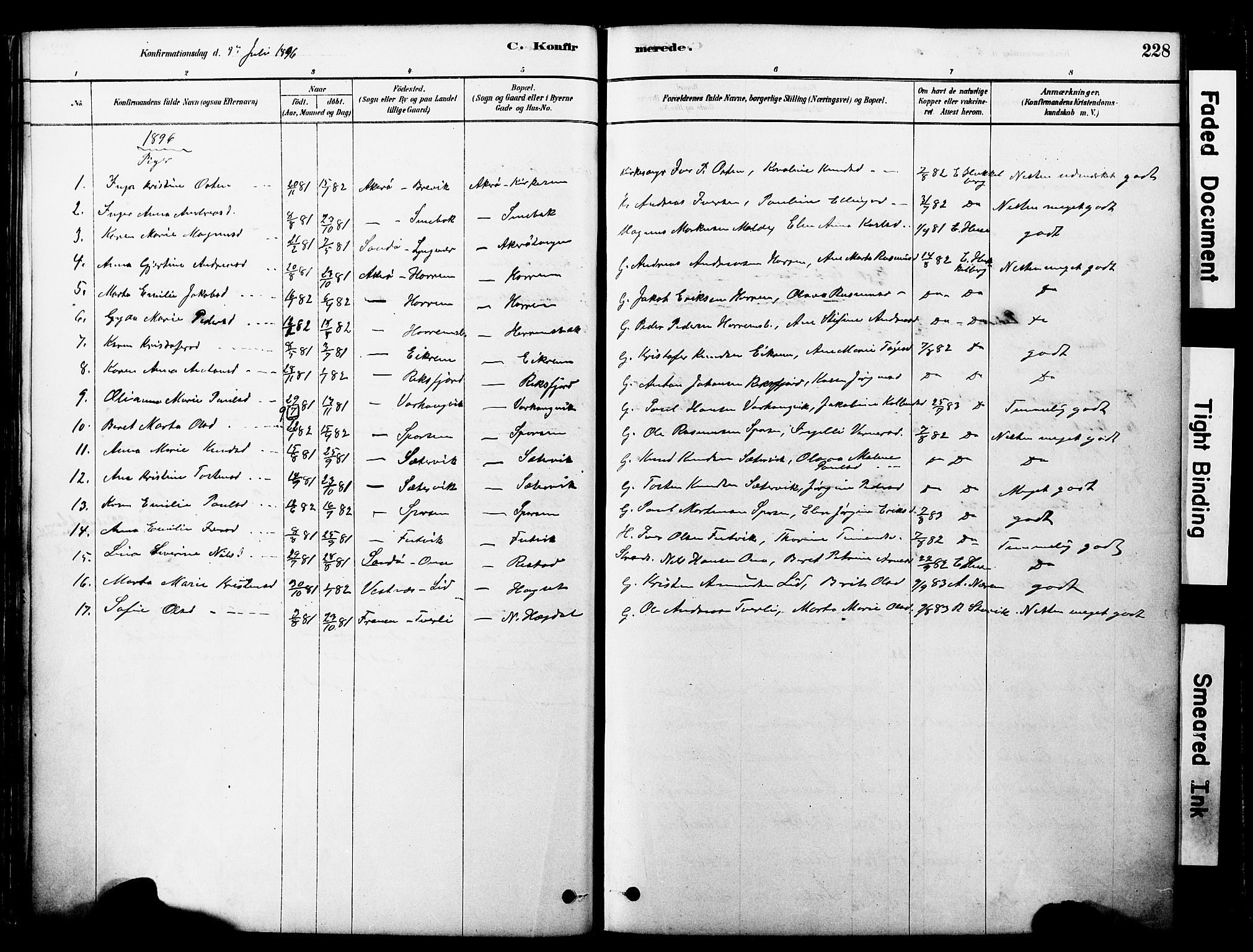 Ministerialprotokoller, klokkerbøker og fødselsregistre - Møre og Romsdal, SAT/A-1454/560/L0721: Parish register (official) no. 560A05, 1878-1917, p. 228