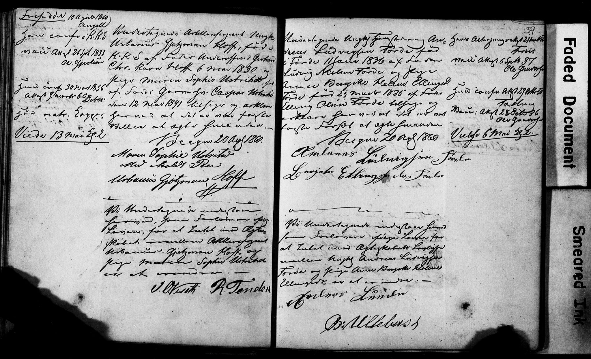 Korskirken sokneprestembete, AV/SAB-A-76101: Best man's statements no. II.5.2, 1859-1865, p. 39