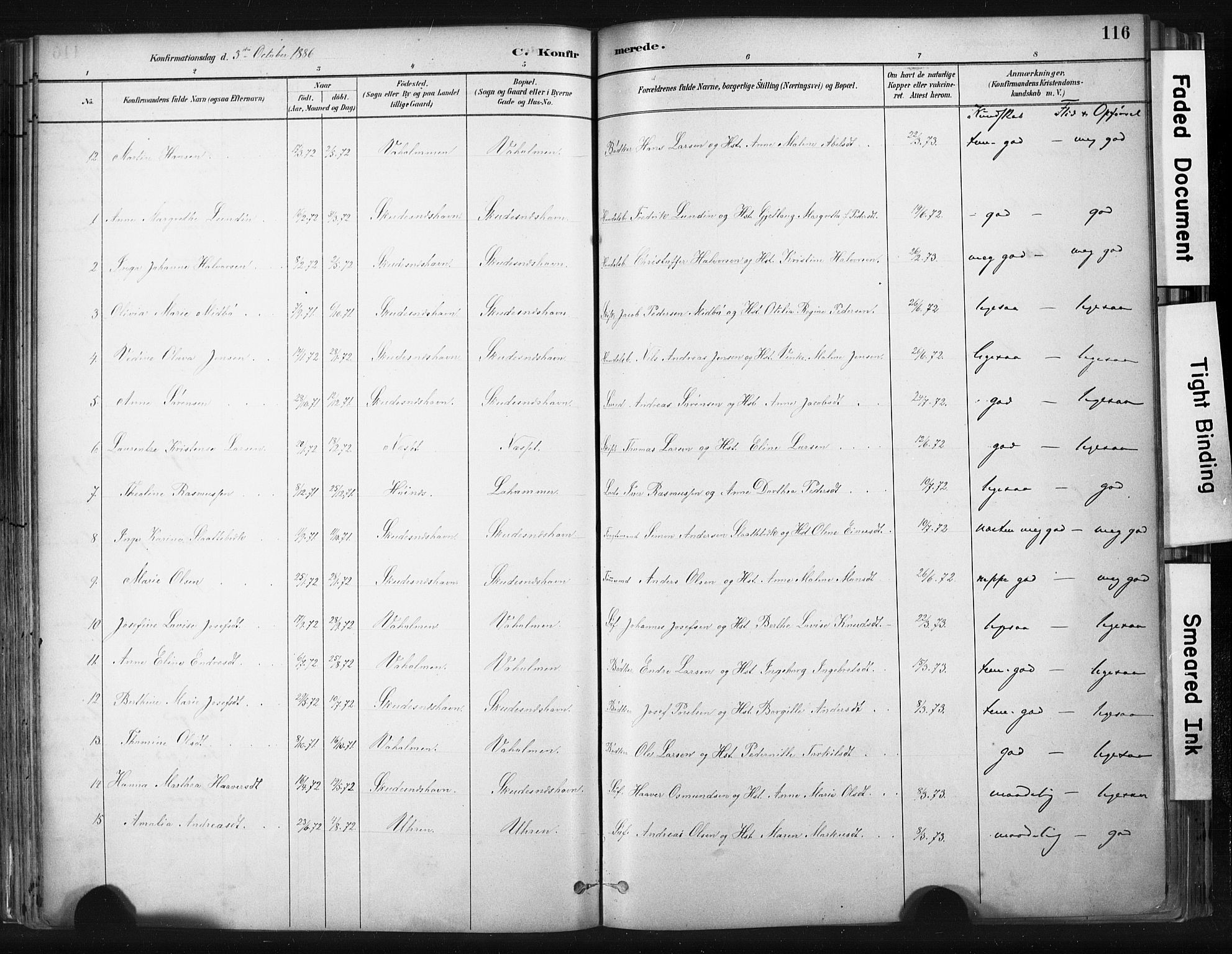 Skudenes sokneprestkontor, AV/SAST-A -101849/H/Ha/Haa/L0008: Parish register (official) no. A 5, 1882-1912, p. 116