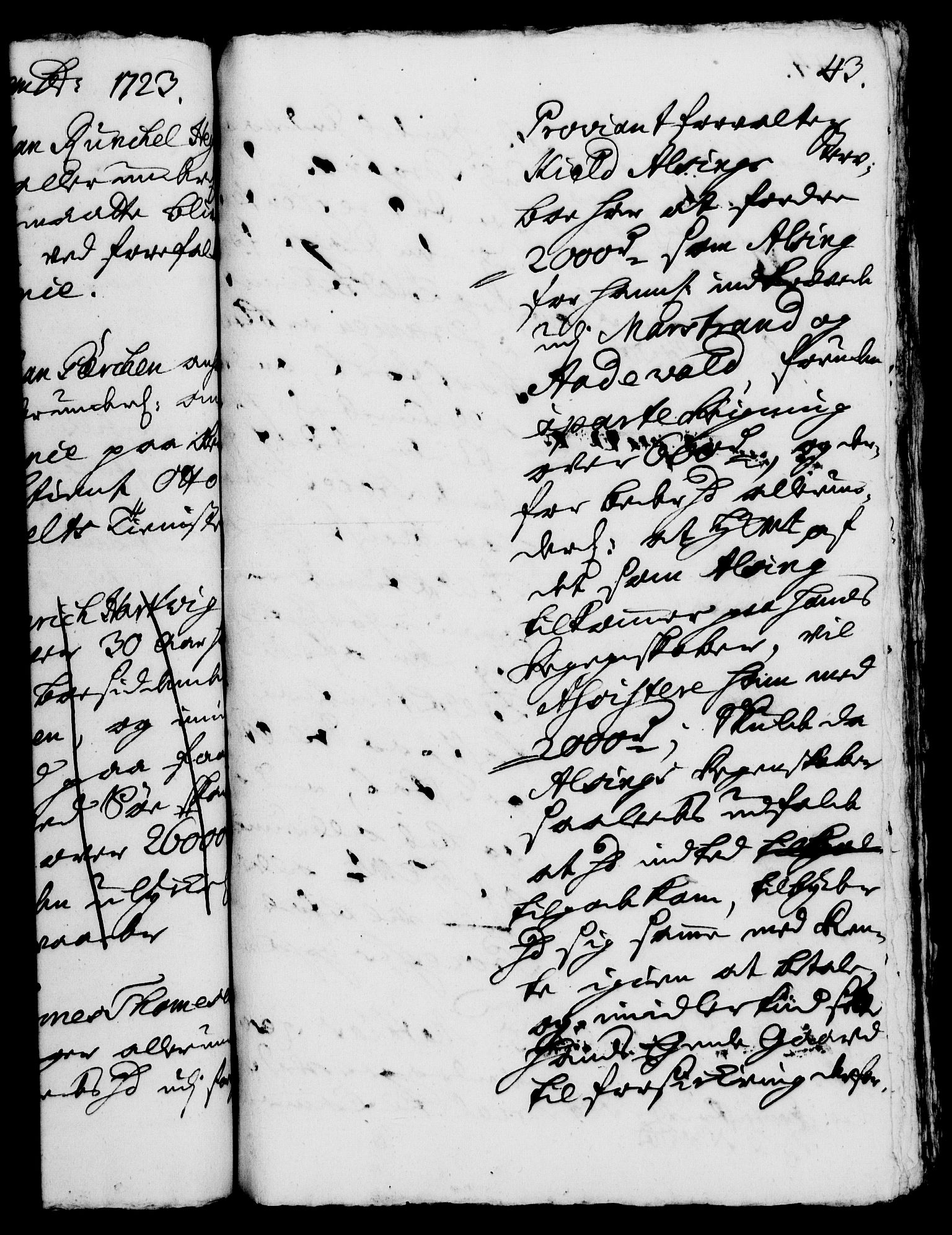 Rentekammeret, Kammerkanselliet, AV/RA-EA-3111/G/Gh/Gha/L0006: Norsk ekstraktmemorialprotokoll (merket RK 53.51), 1723-1724, p. 43