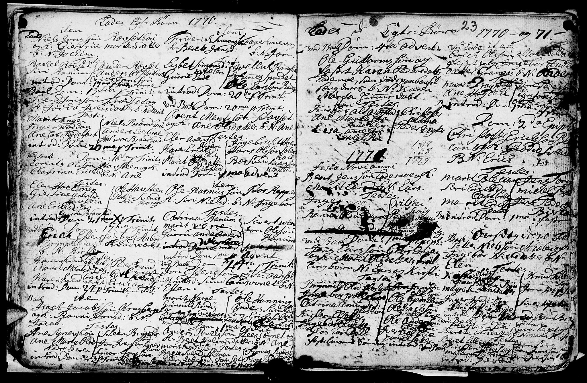 Ministerialprotokoller, klokkerbøker og fødselsregistre - Sør-Trøndelag, SAT/A-1456/606/L0305: Parish register (copy) no. 606C01, 1757-1819, p. 23