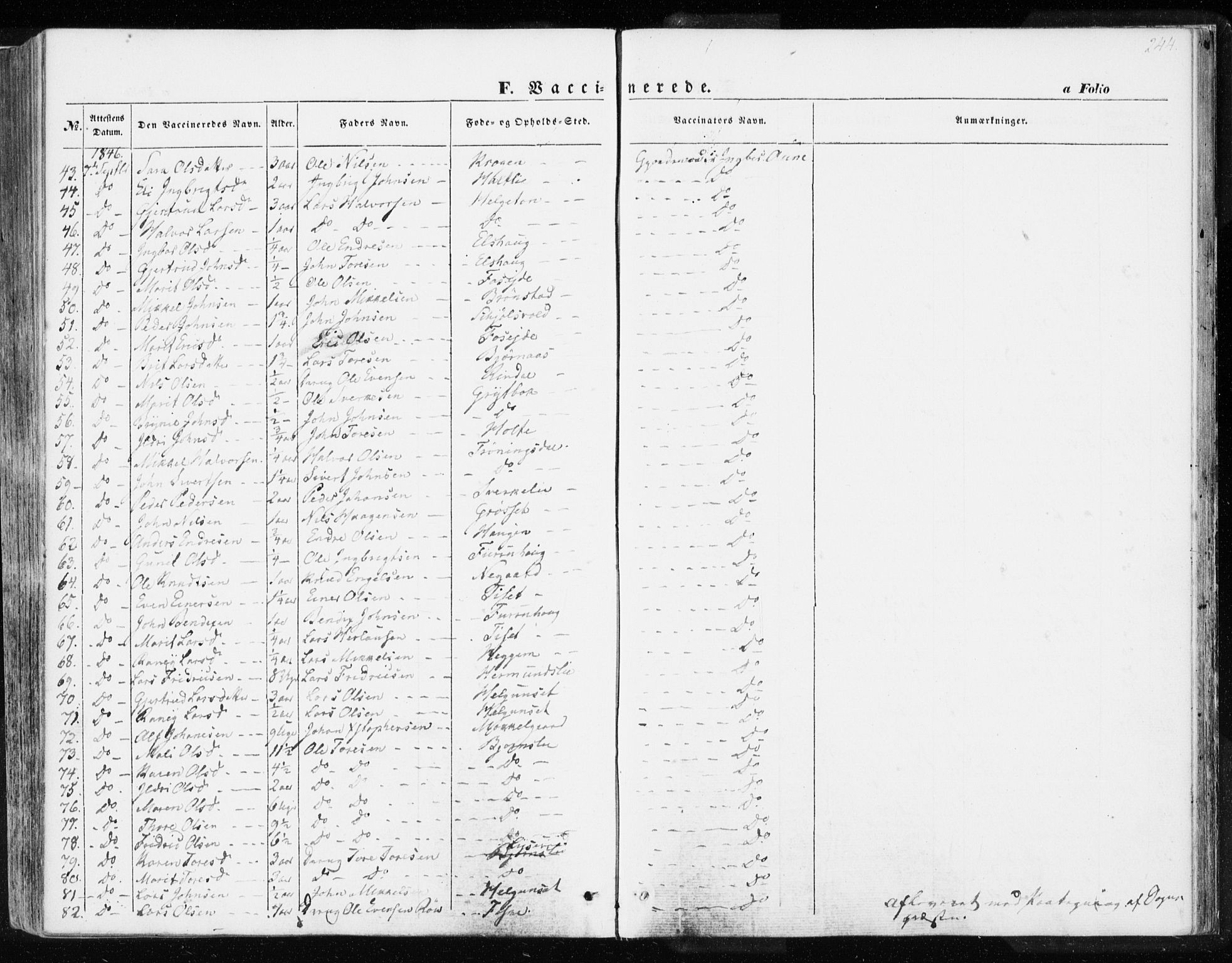 Ministerialprotokoller, klokkerbøker og fødselsregistre - Møre og Romsdal, AV/SAT-A-1454/595/L1043: Parish register (official) no. 595A05, 1843-1851, p. 244