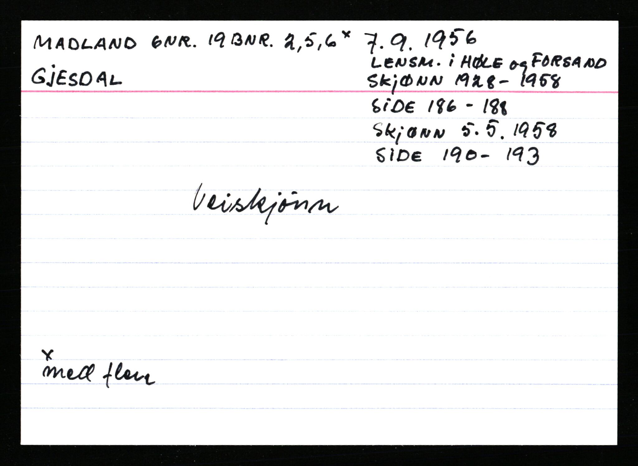 Statsarkivet i Stavanger, AV/SAST-A-101971/03/Y/Ym/L0037: Åstedskort sortert etter gårdsnavn: Lædre - Mauland, 1600-1950, p. 215