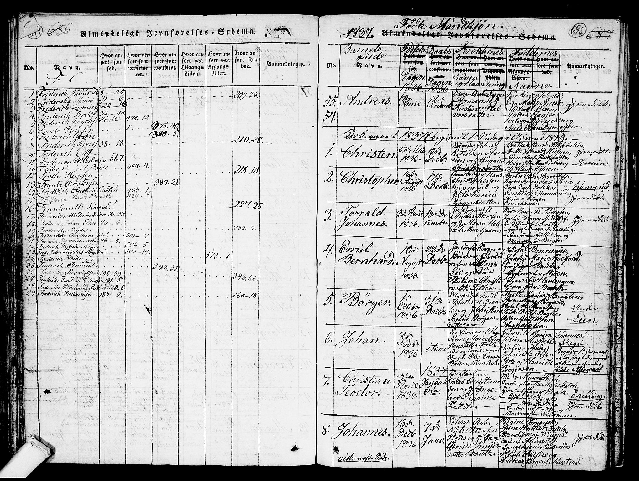 Kongsberg kirkebøker, SAKO/A-22/G/Ga/L0001: Parish register (copy) no. 1, 1816-1839, p. 694-695