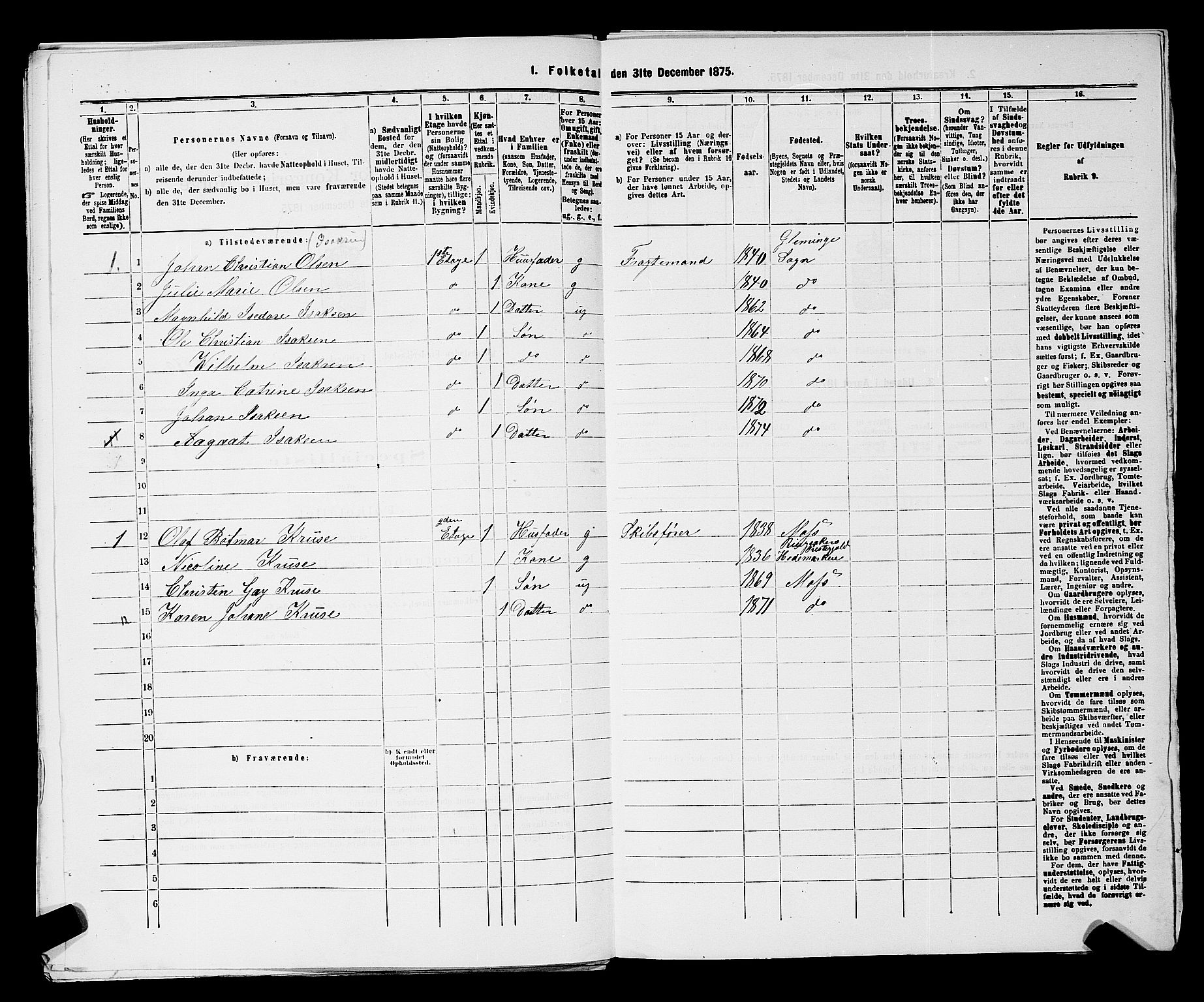 RA, 1875 census for 0103B Fredrikstad/Fredrikstad, 1875, p. 1519
