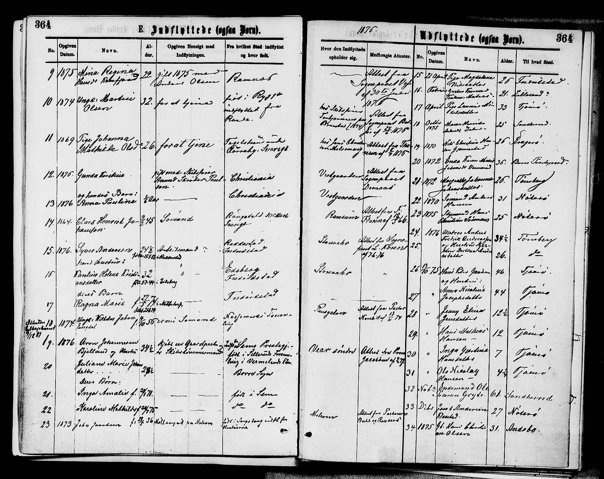 Stokke kirkebøker, SAKO/A-320/F/Fa/L0009: Parish register (official) no. I 9, 1872-1883, p. 364