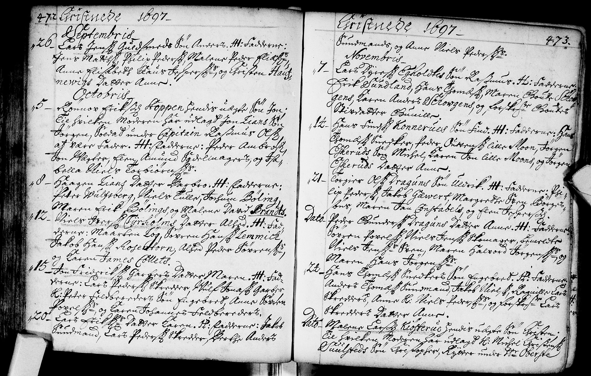 Bragernes kirkebøker, AV/SAKO-A-6/F/Fa/L0002: Parish register (official) no. I 2, 1680-1705, p. 472-473