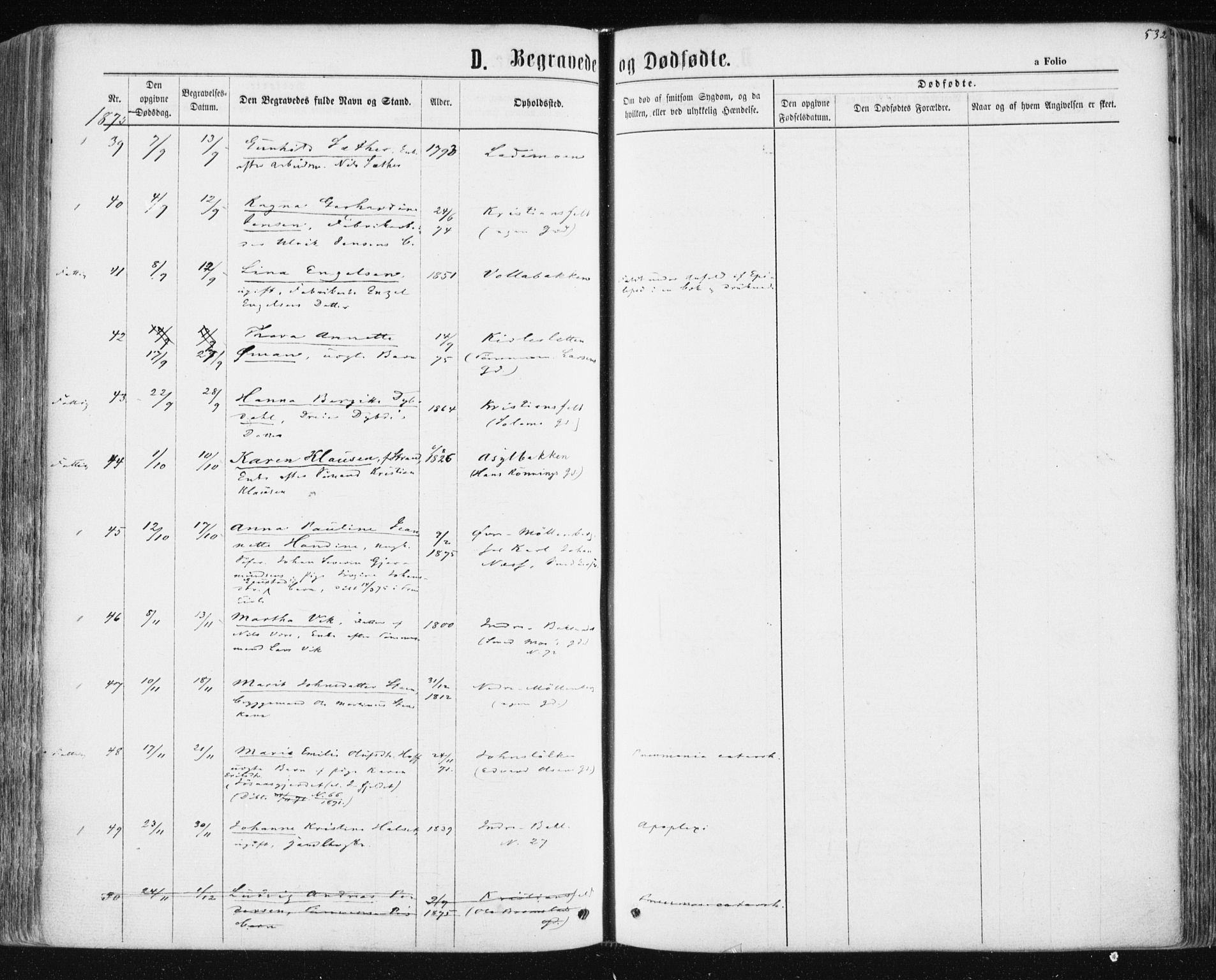 Ministerialprotokoller, klokkerbøker og fødselsregistre - Sør-Trøndelag, AV/SAT-A-1456/604/L0186: Parish register (official) no. 604A07, 1866-1877, p. 532