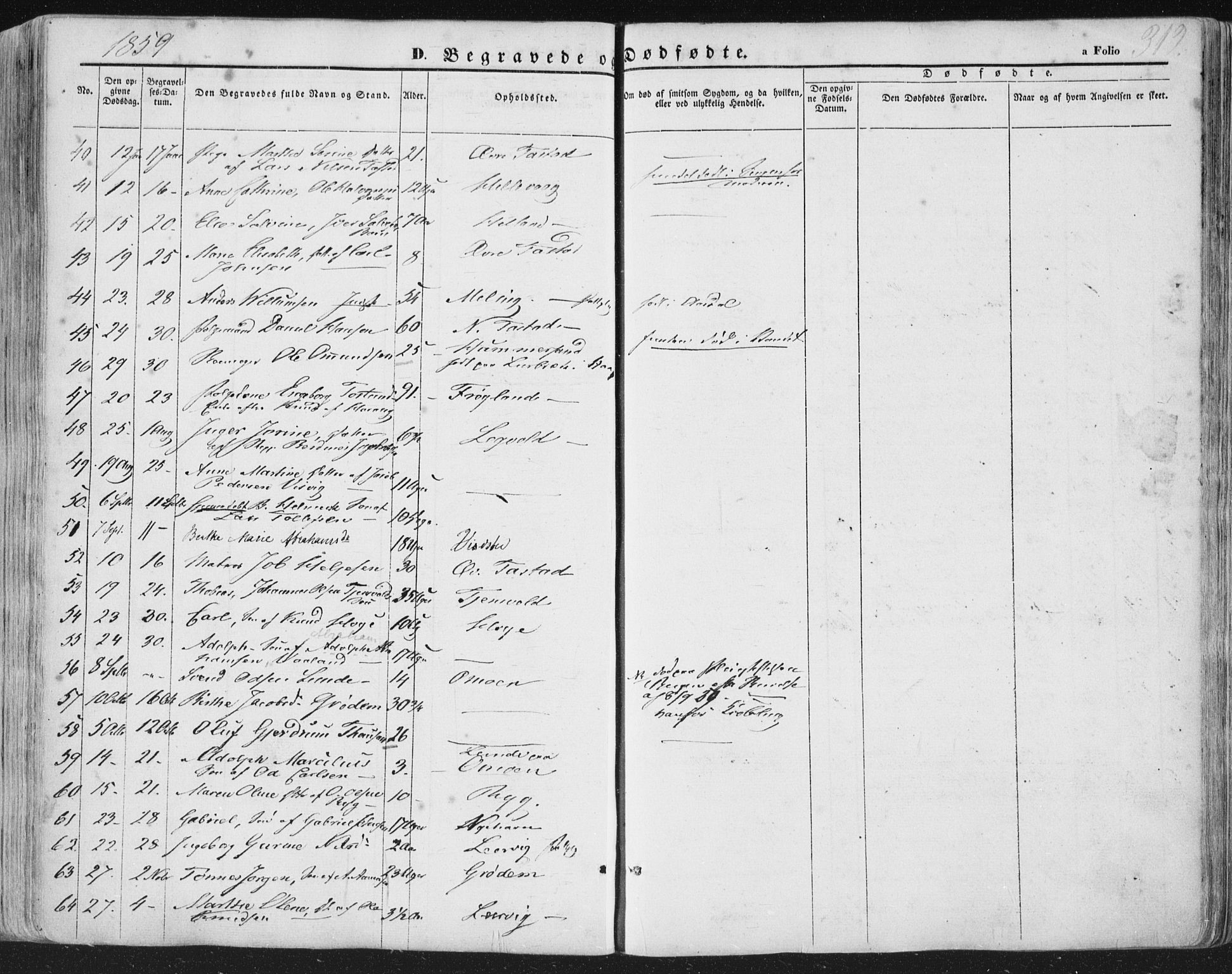 Hetland sokneprestkontor, AV/SAST-A-101826/30/30BA/L0002: Parish register (official) no. A 2, 1849-1869, p. 312