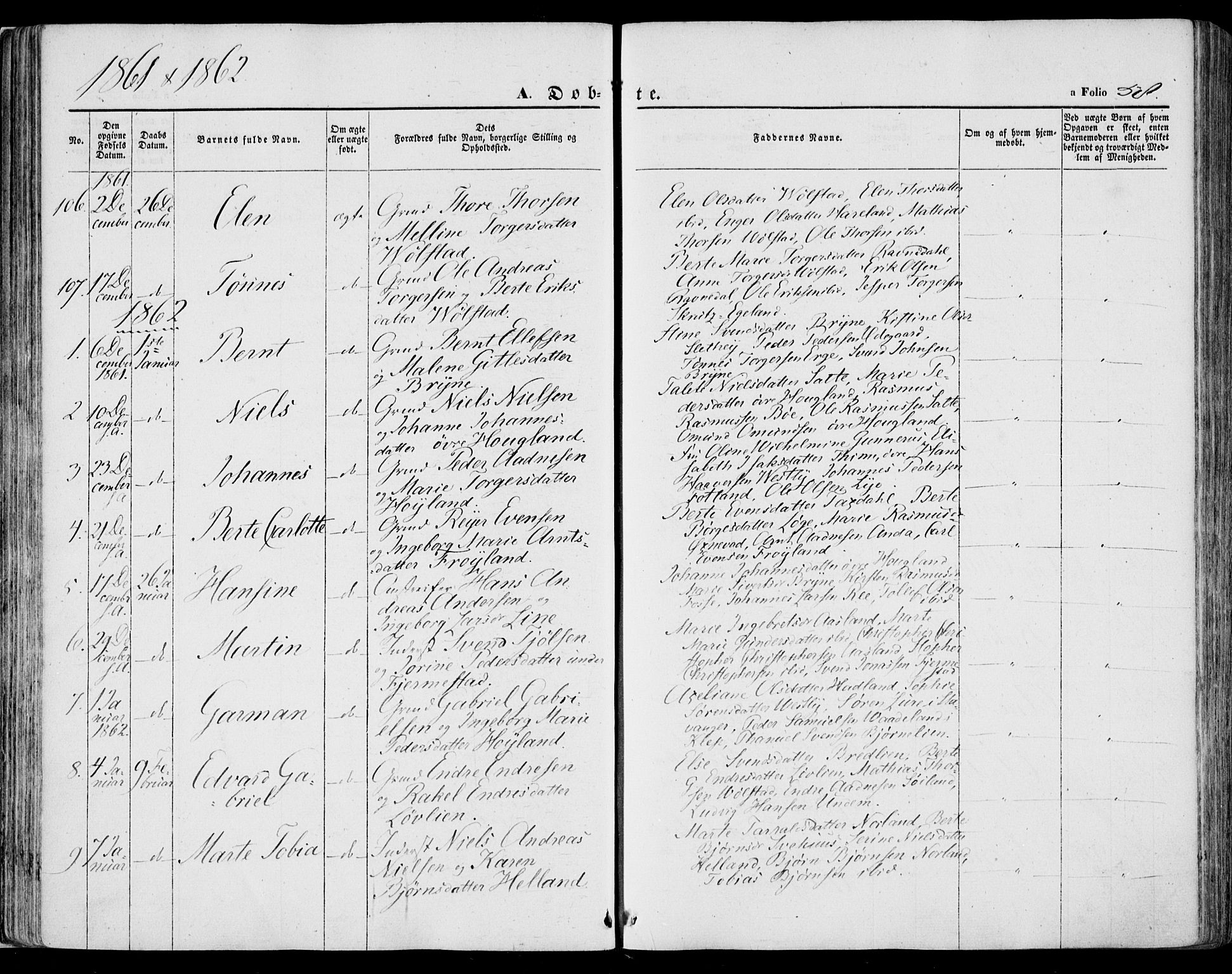 Lye sokneprestkontor, SAST/A-101794/001/30BA/L0007: Parish register (official) no. A 6, 1856-1871, p. 58