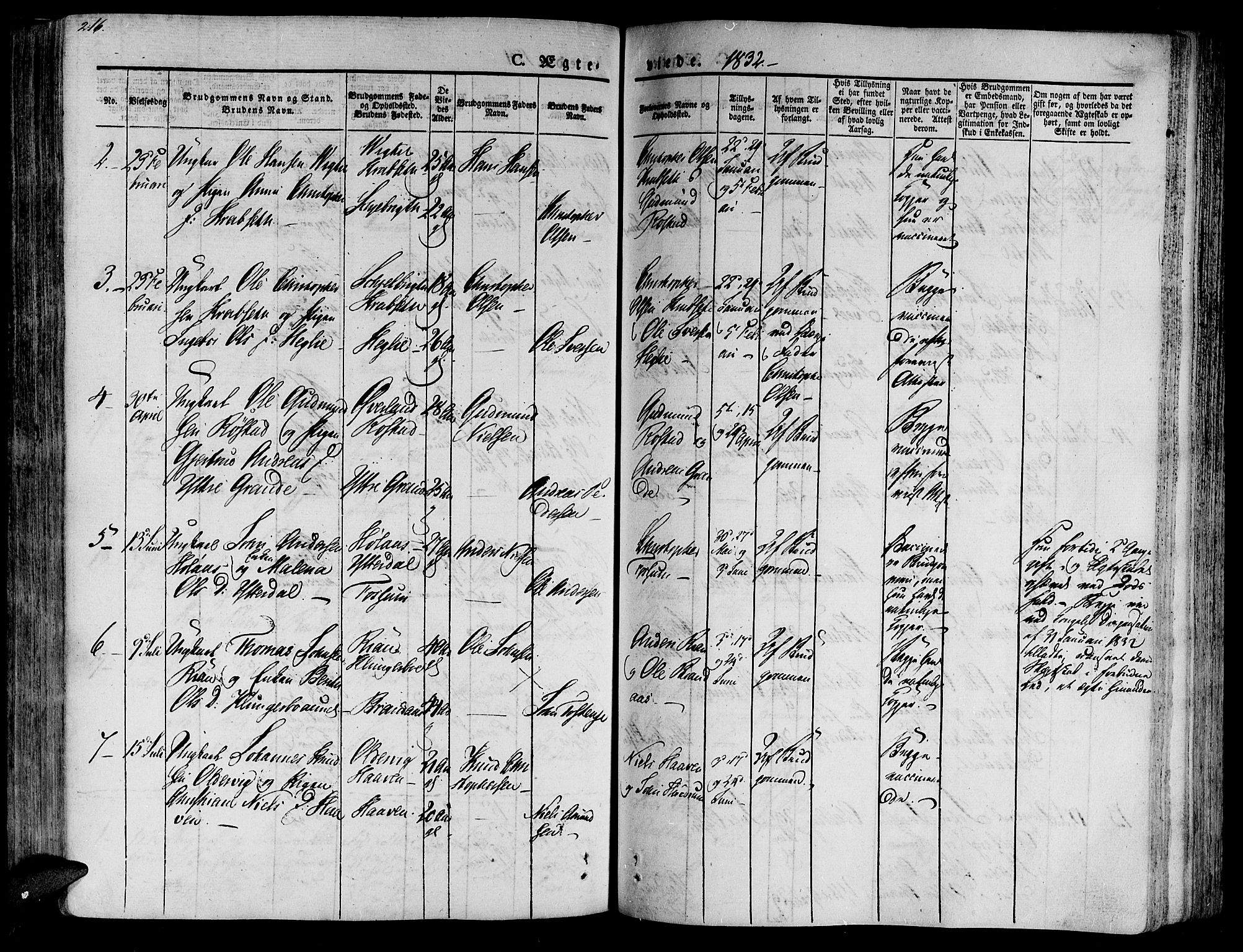 Ministerialprotokoller, klokkerbøker og fødselsregistre - Nord-Trøndelag, SAT/A-1458/701/L0006: Parish register (official) no. 701A06, 1825-1841, p. 216